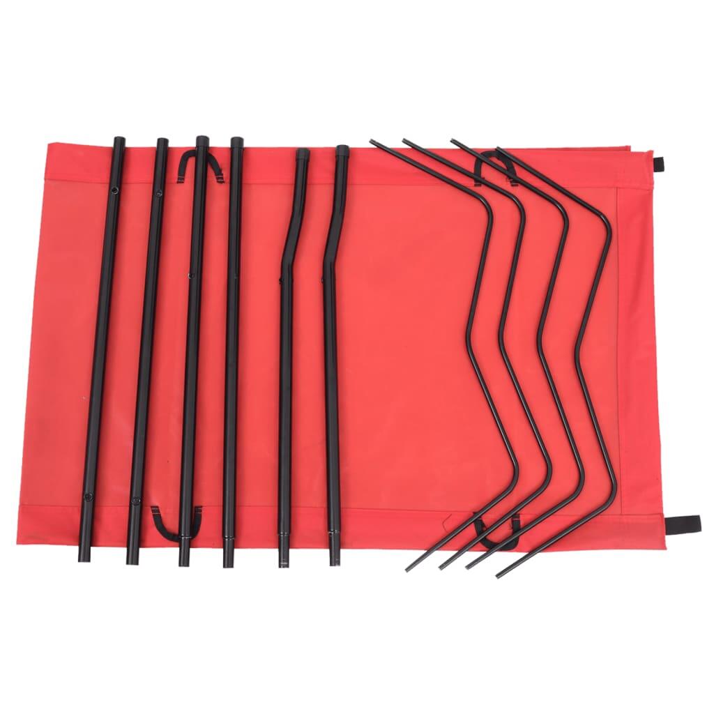 Camas de camping 2 uds tela Oxford y acero rojo 180x60x19 cm 4/7