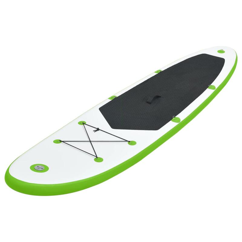 Juego de tabla de paddle surf hinchable verde y blanco