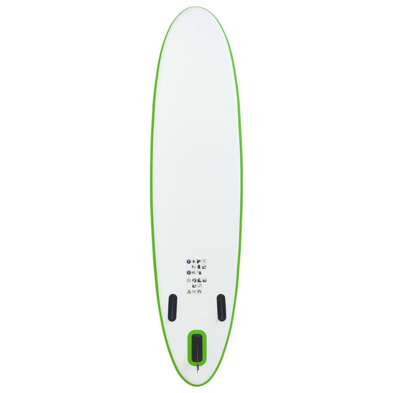 Conjunto prancha de paddle SUP insuflável verde e branco
