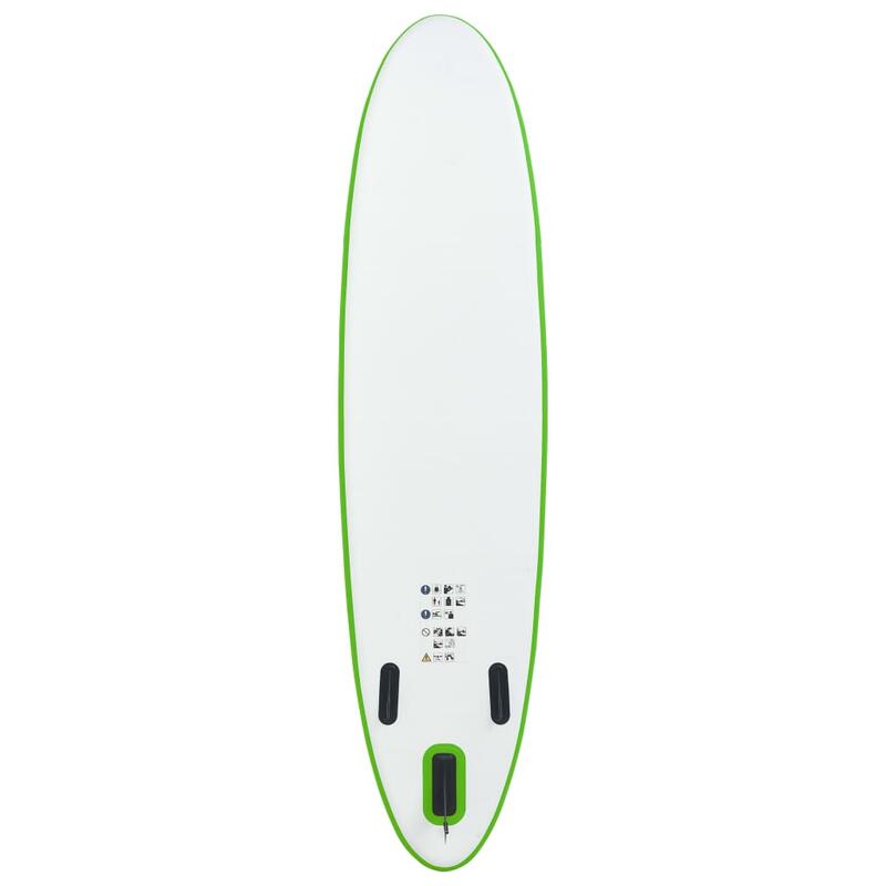 Juego de tabla de paddle surf hinchable verde y blanco