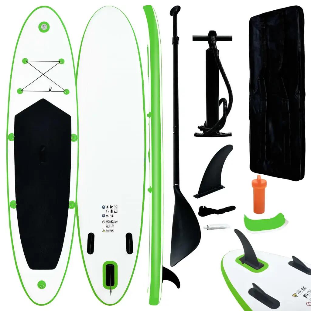 VidaXL inflatable stand-up paddleboard 330 x 72 x 10 cm green and white