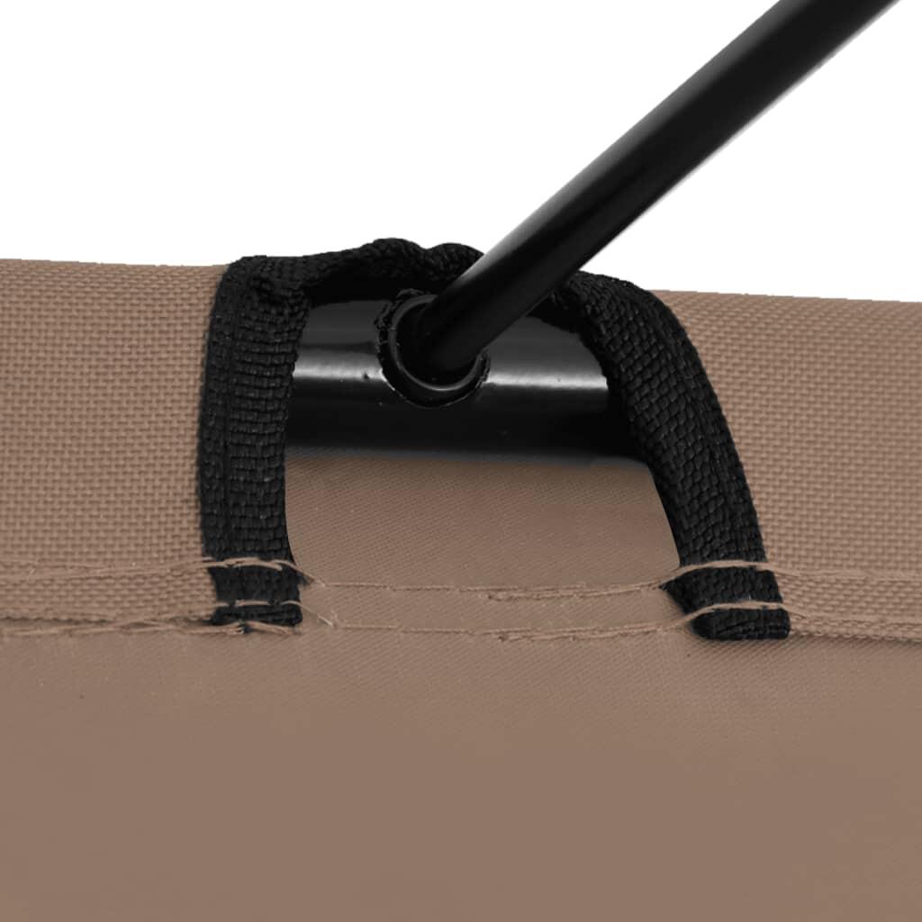 Cama de camping tela Oxford y acero taupé 180x60x19 cm 4/6
