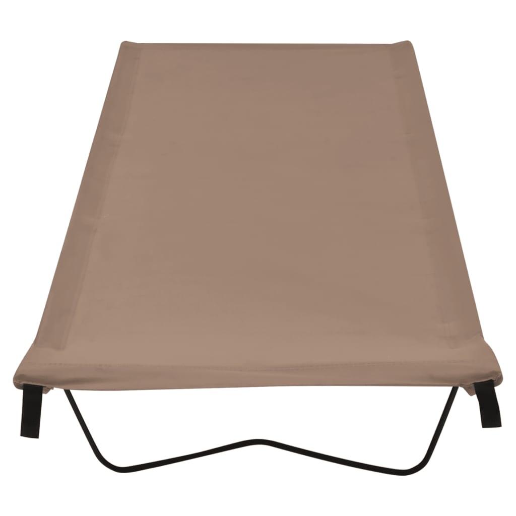 Camas de camping 2 uds tela Oxford y acero taupé 180x60x19 cm 3/7