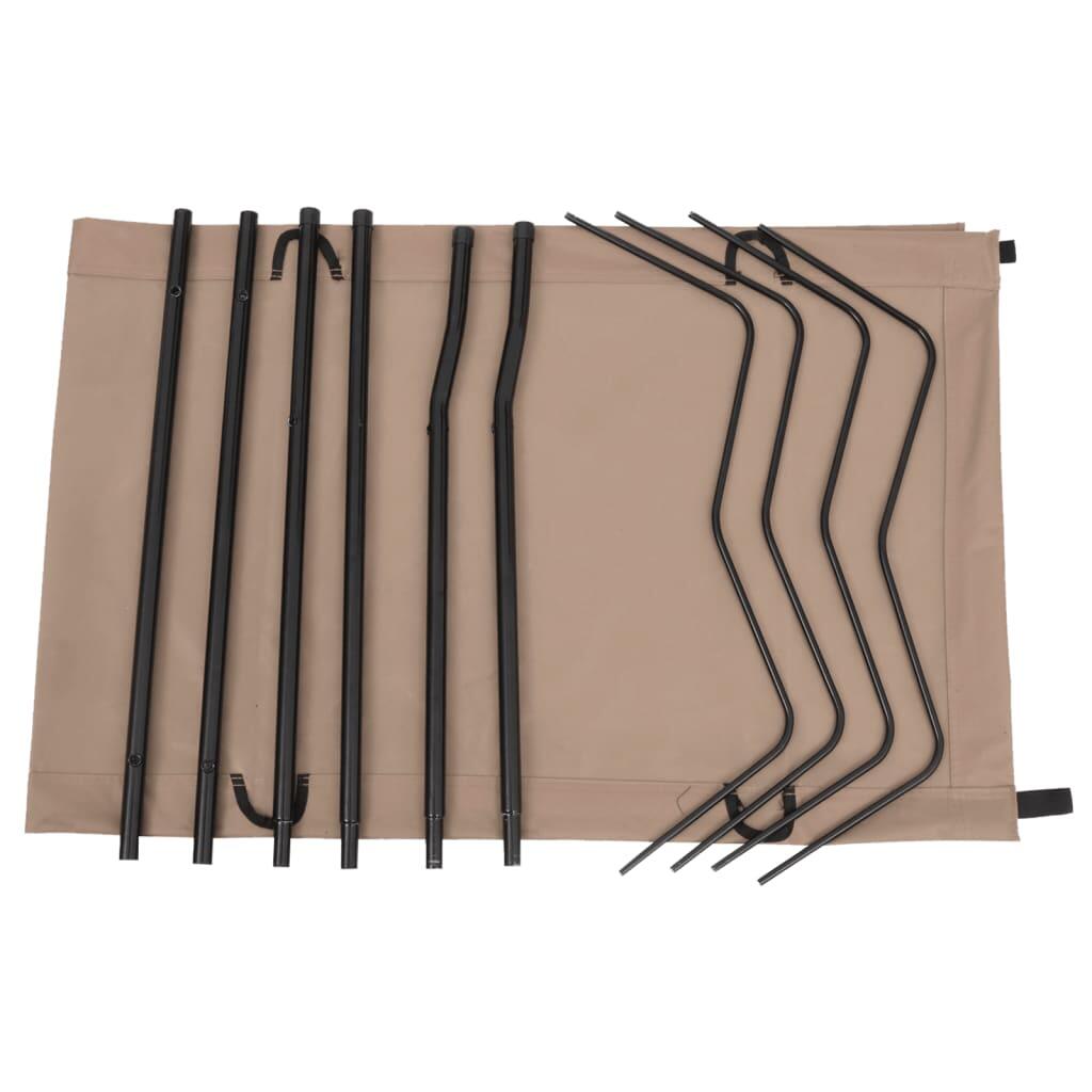 Camas de camping 2 uds tela Oxford y acero taupé 180x60x19 cm 4/7