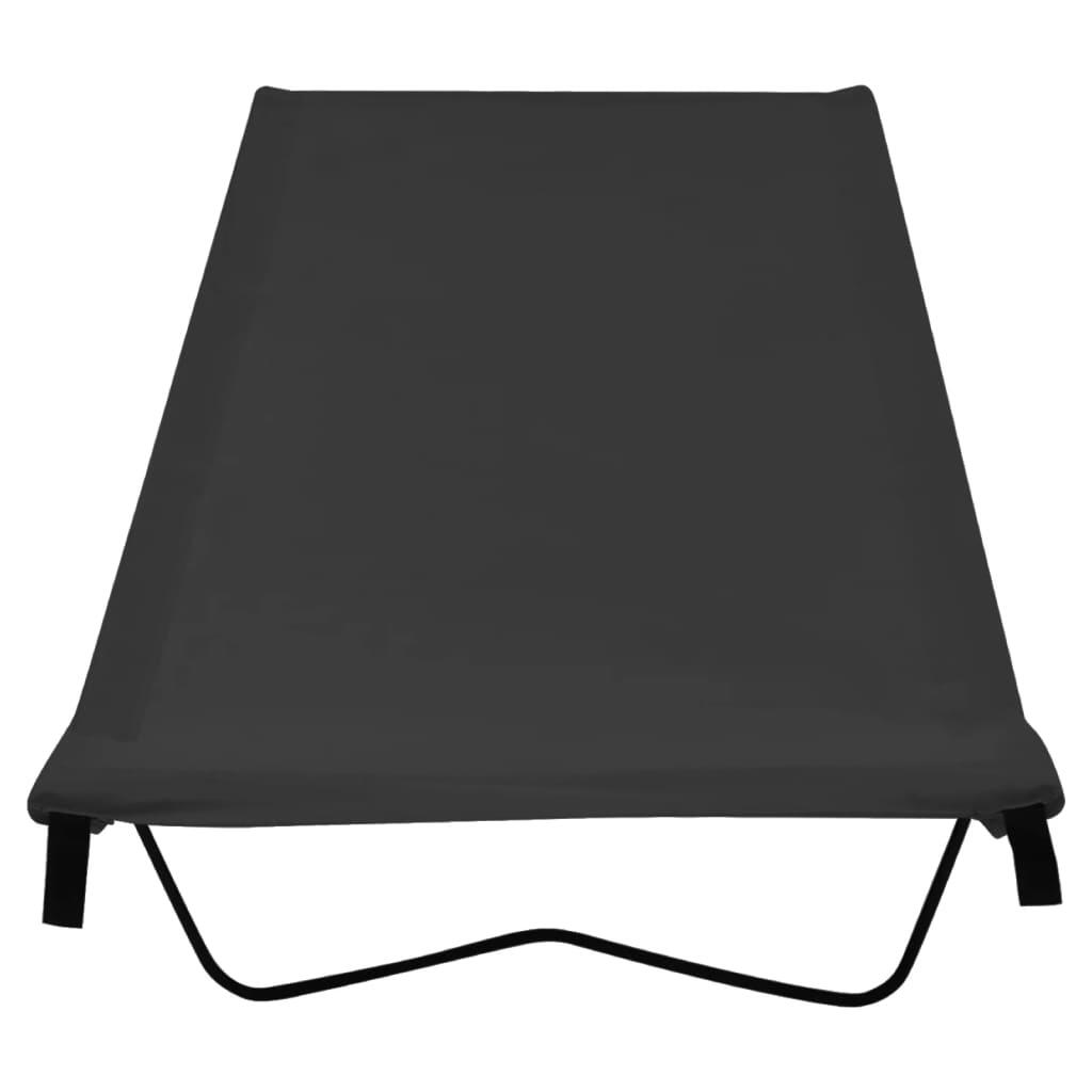 Cama de camping tela Oxford y acero negro 180x60x19 cm 2/6