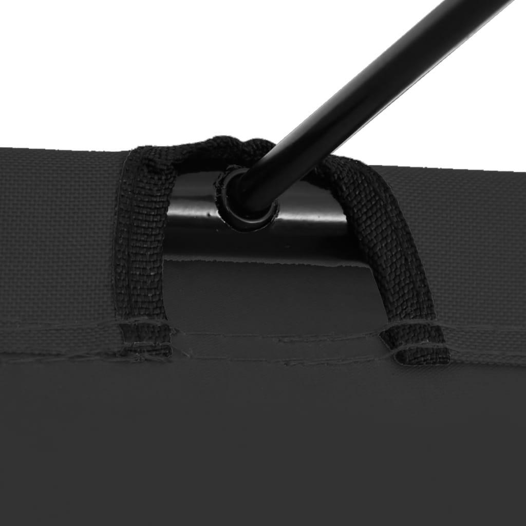 Cama de camping tela Oxford y acero negro 180x60x19 cm 4/6