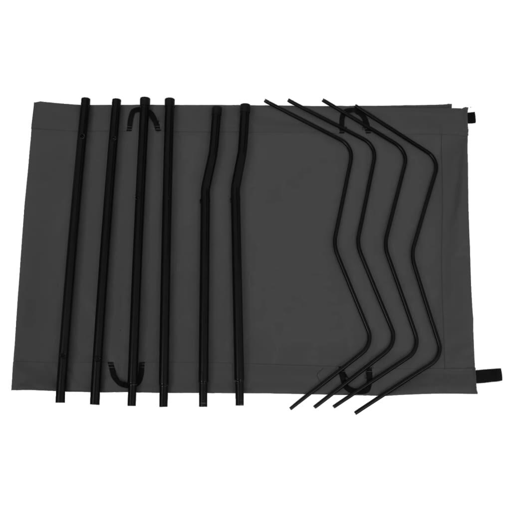 Cama de camping tela Oxford y acero negro 180x60x19 cm 3/6