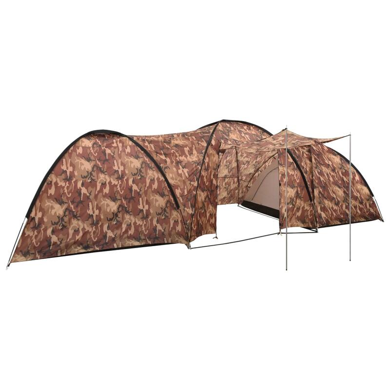 Tenda iglu de campismo 650x240x190 cm 8 pessoas camuflagem