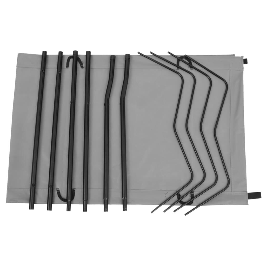 Camas de camping 2 uds tela Oxford y acero gris 180x60x19 cm 4/7