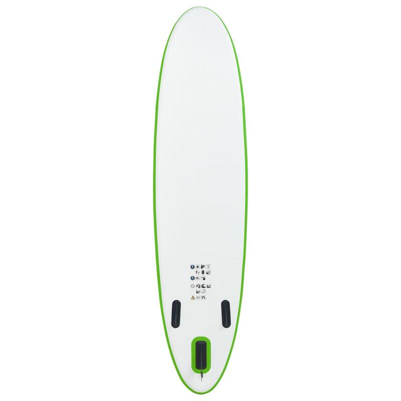 Conjunto prancha de paddle SUP insuflável verde e branco