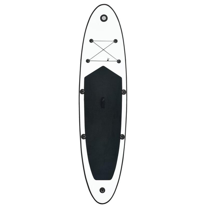 Conjunto prancha de paddle SUP insuflável preto e branco