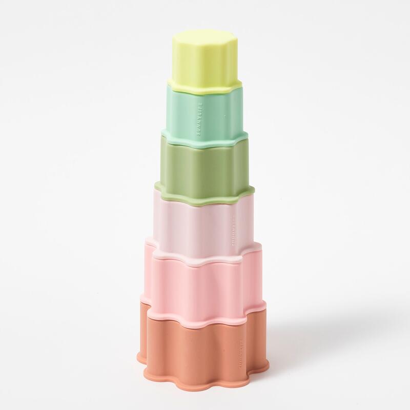 Silicone Circus Stacking Tower toy - Multi-colour