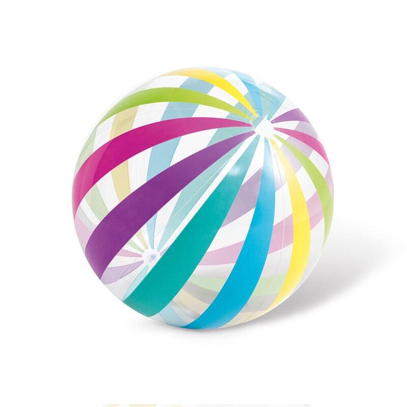 彩色條紋圖案巨型充氣沙灘球 42"