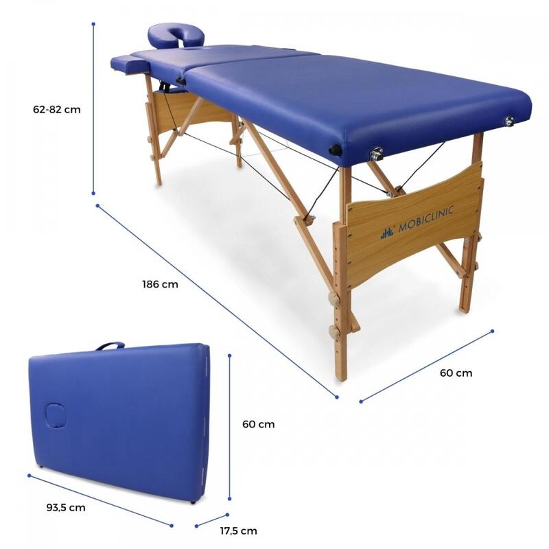 Table de massage pliante 186x60 Appui-têteHauteur réglable Portable En bois