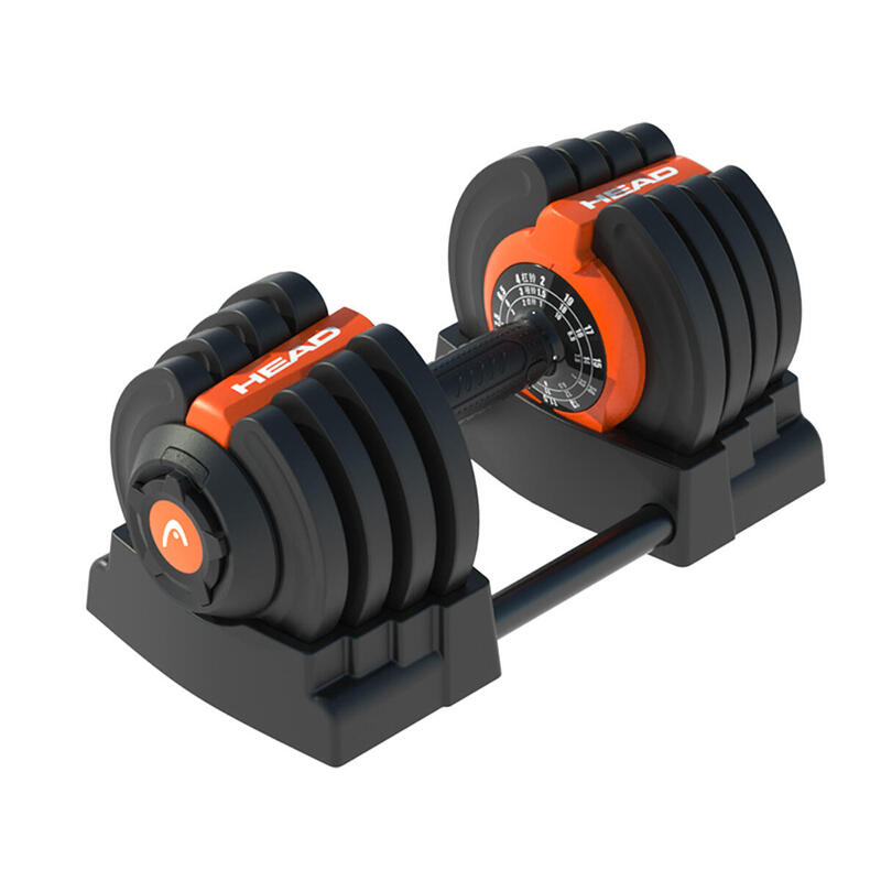 HEAD Multifunctional Adjustable Dumbbell Set - Black/Orange