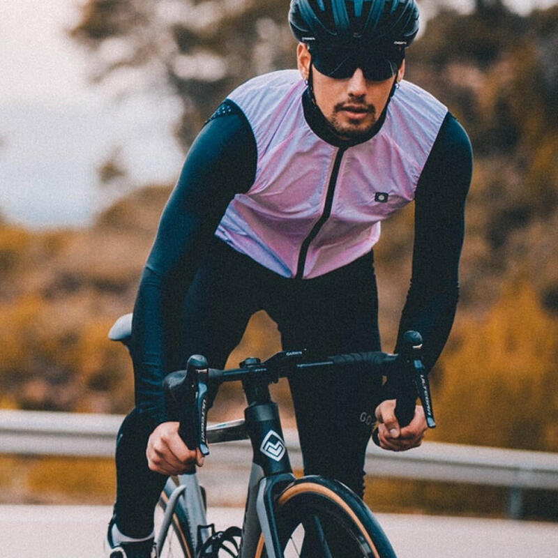 Gilet antivento da ciclismo da uomo V1 Blizzard SIROKO Rosa Bubblegum