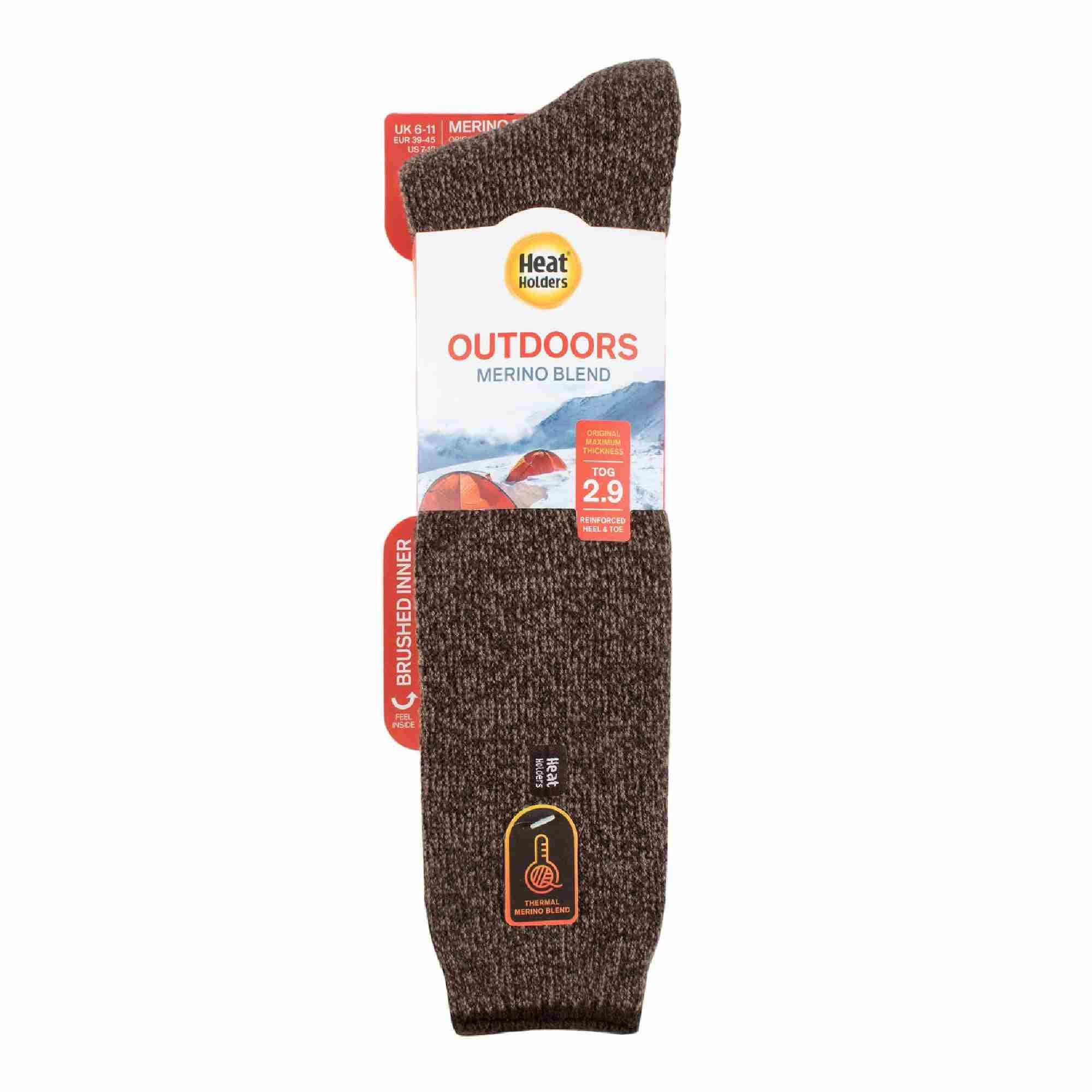 Mens Outdoor Knee High Thermal Merino Wool Socks for Winter 2/7