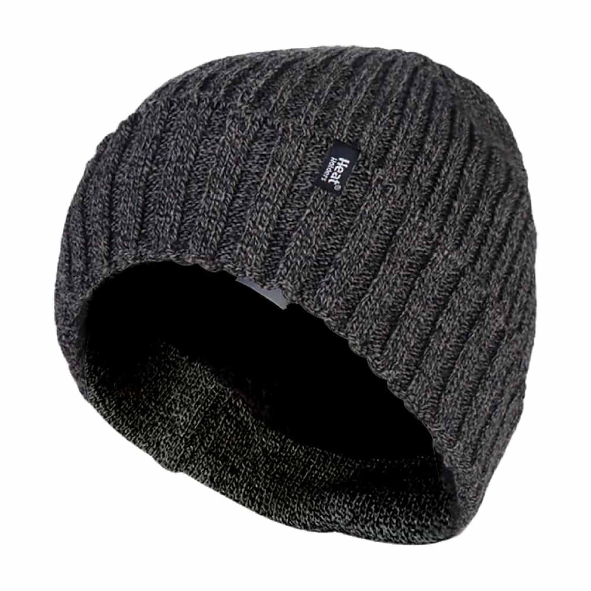 Mens 3.6 TOG Fleece Lined Thermal Turn Over Cuff Winter Beanie Hat 1/4