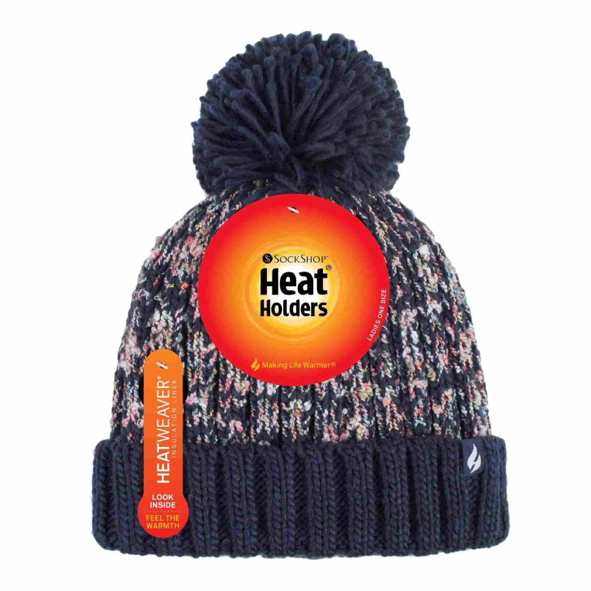 Ladies Thermal Winter Bobble Hat With Extra Large Pom Pom 2/7