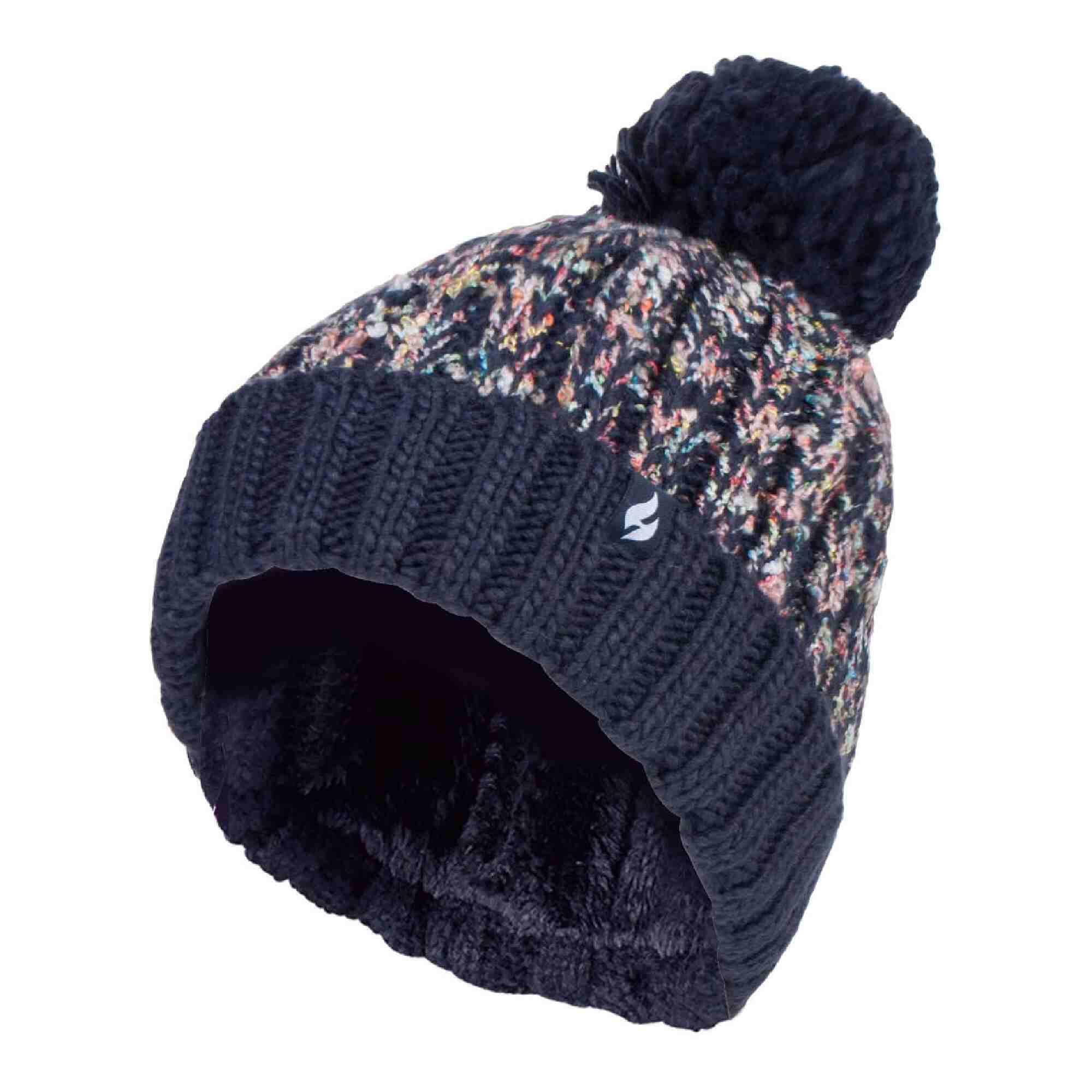 Ladies Thermal Winter Bobble Hat With Extra Large Pom Pom 1/7