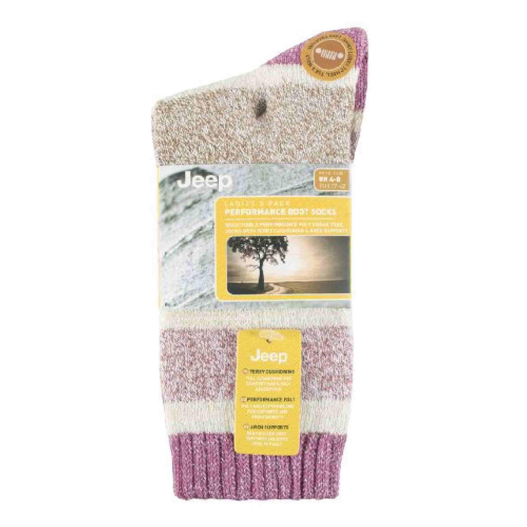 3 Pack Ladies Performance Heavy Duty Cushioned Hiking Boot Socks 2/3