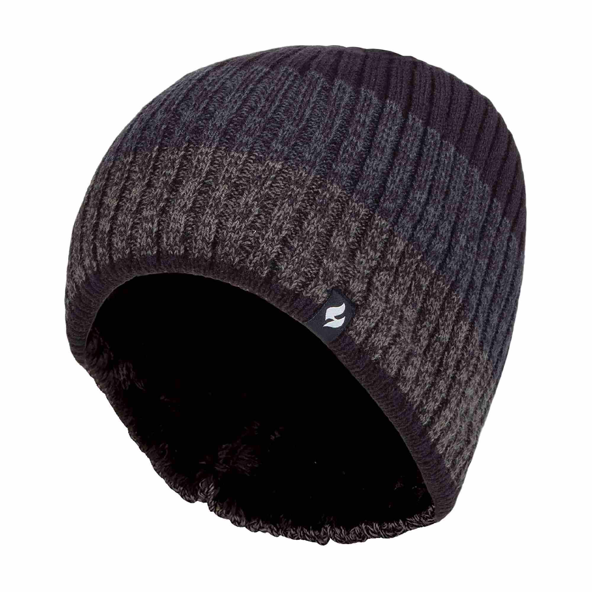 HEAT HOLDERS Mens Fleece Lined Striped Winter High Performance Soft Insulated Thermal Beanie