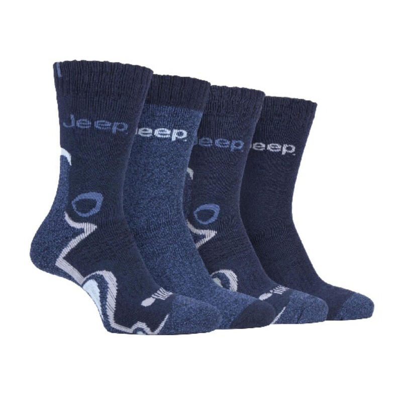 4 Pairs Mens Anti Blister Thick Cushioned Luxury Boot Socks for Hiking