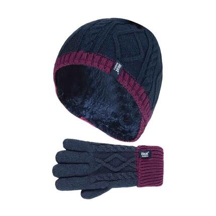 Heat Holders - Ensemble De Bonnet Et De Gants D'hiver Avec Pompon Pour Enfants