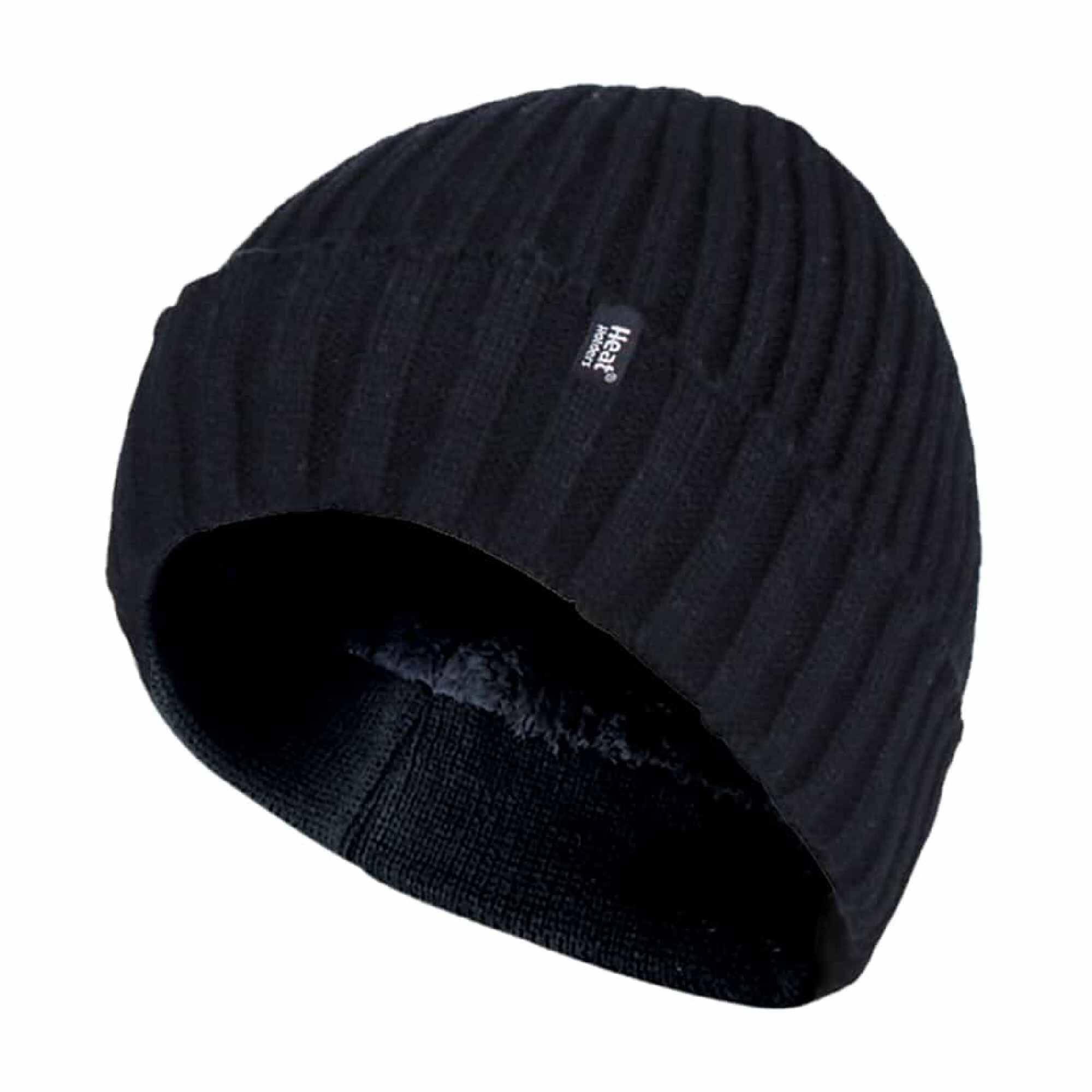 HEAT HOLDERS Mens 3.6 TOG Fleece Lined Thermal Turn Over Cuff Winter Beanie Hat