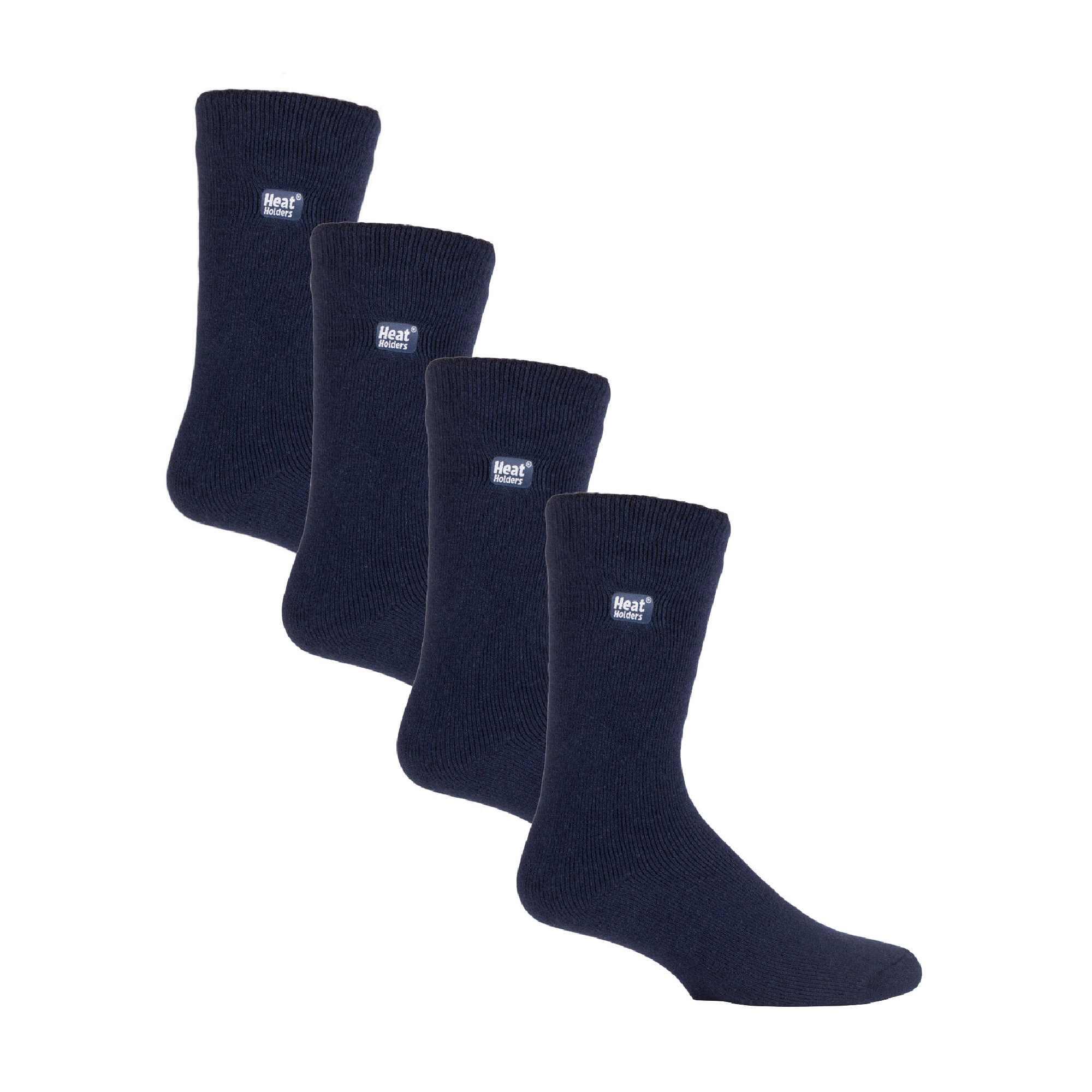 HEAT HOLDERS 4 Pairs Mens Ultra Lightweight Warm Thermal Socks for Dress Socks in Winter