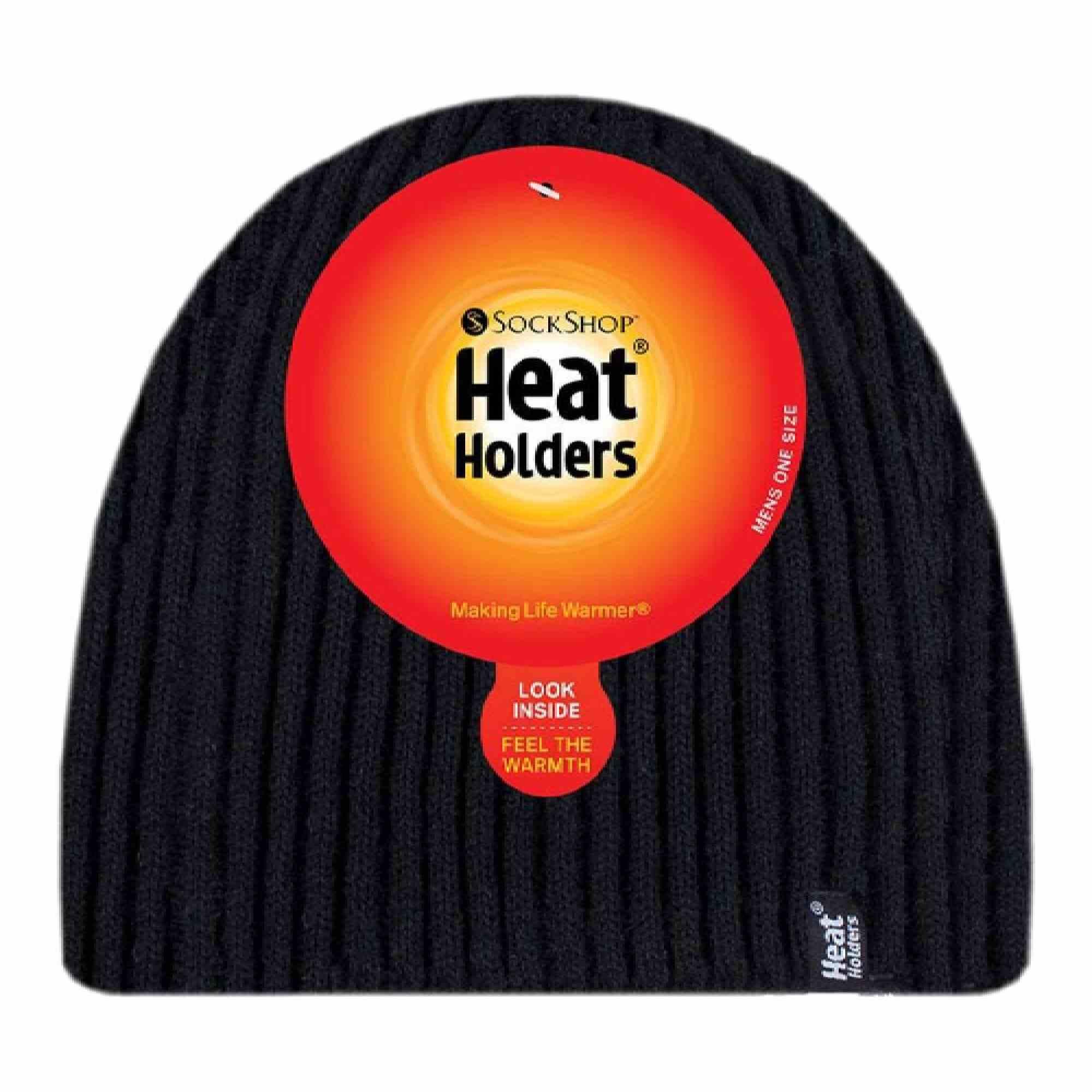 Mens Fleece Lined Thermal Winter Knitted Beanie Hat 2/5