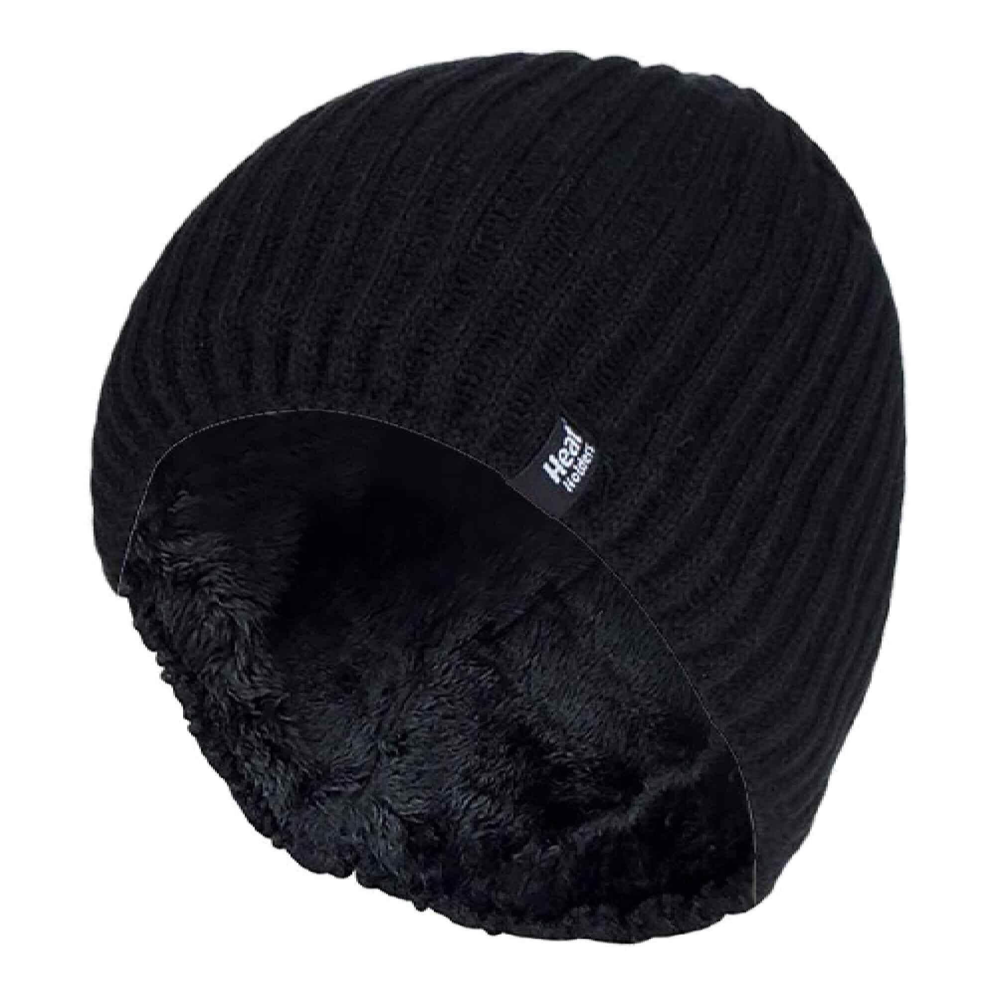 HEAT HOLDERS Mens Fleece Lined Thermal Winter Knitted Beanie Hat