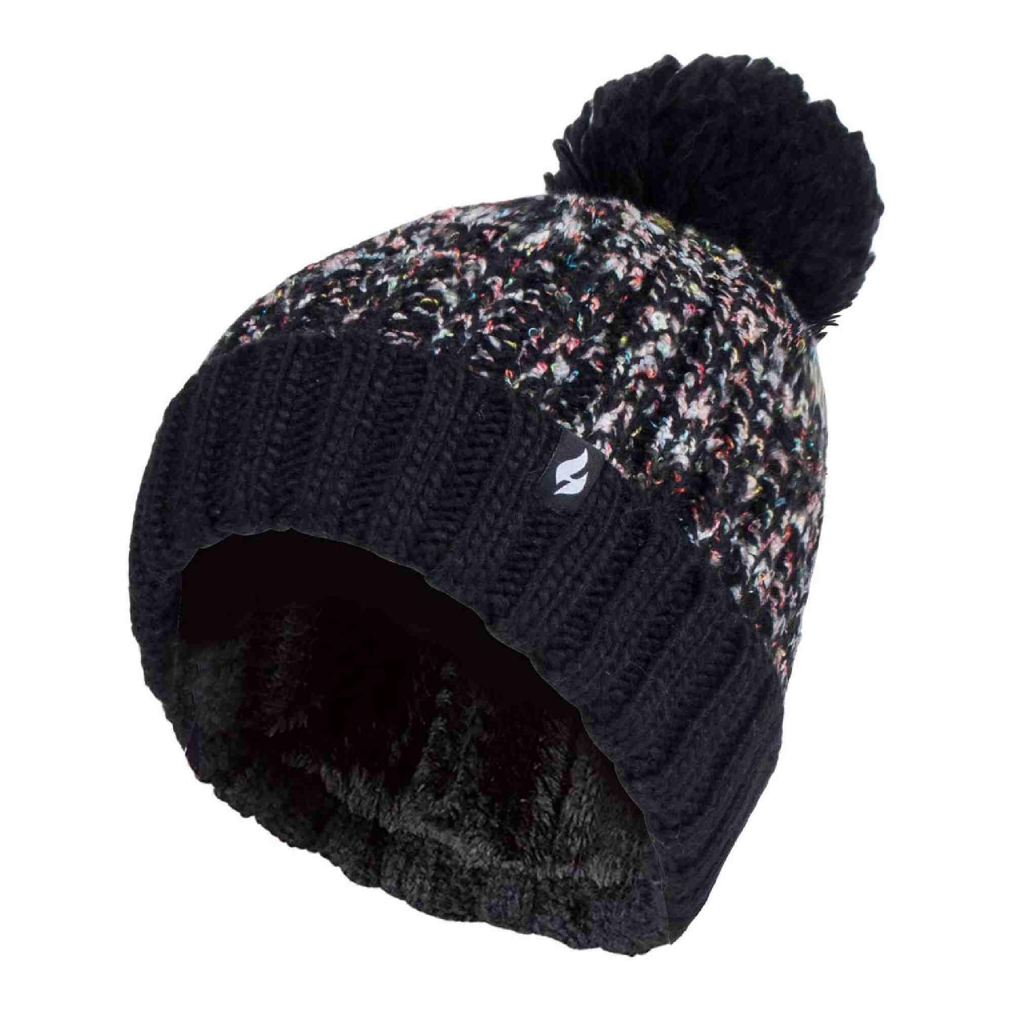 HEAT HOLDERS Ladies Thermal Winter Bobble Hat With Extra Large Pom Pom