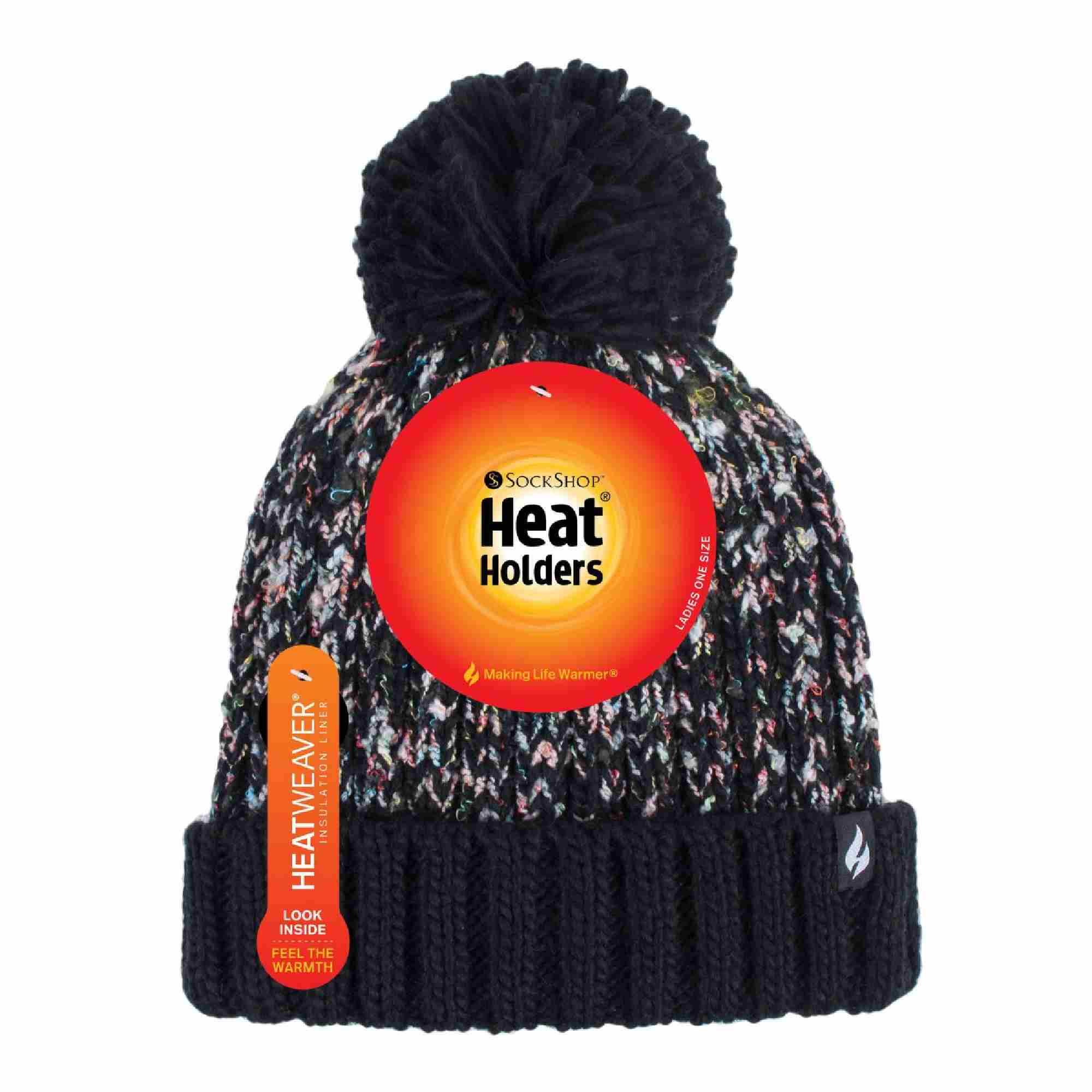 Ladies Thermal Winter Bobble Hat With Extra Large Pom Pom 2/7