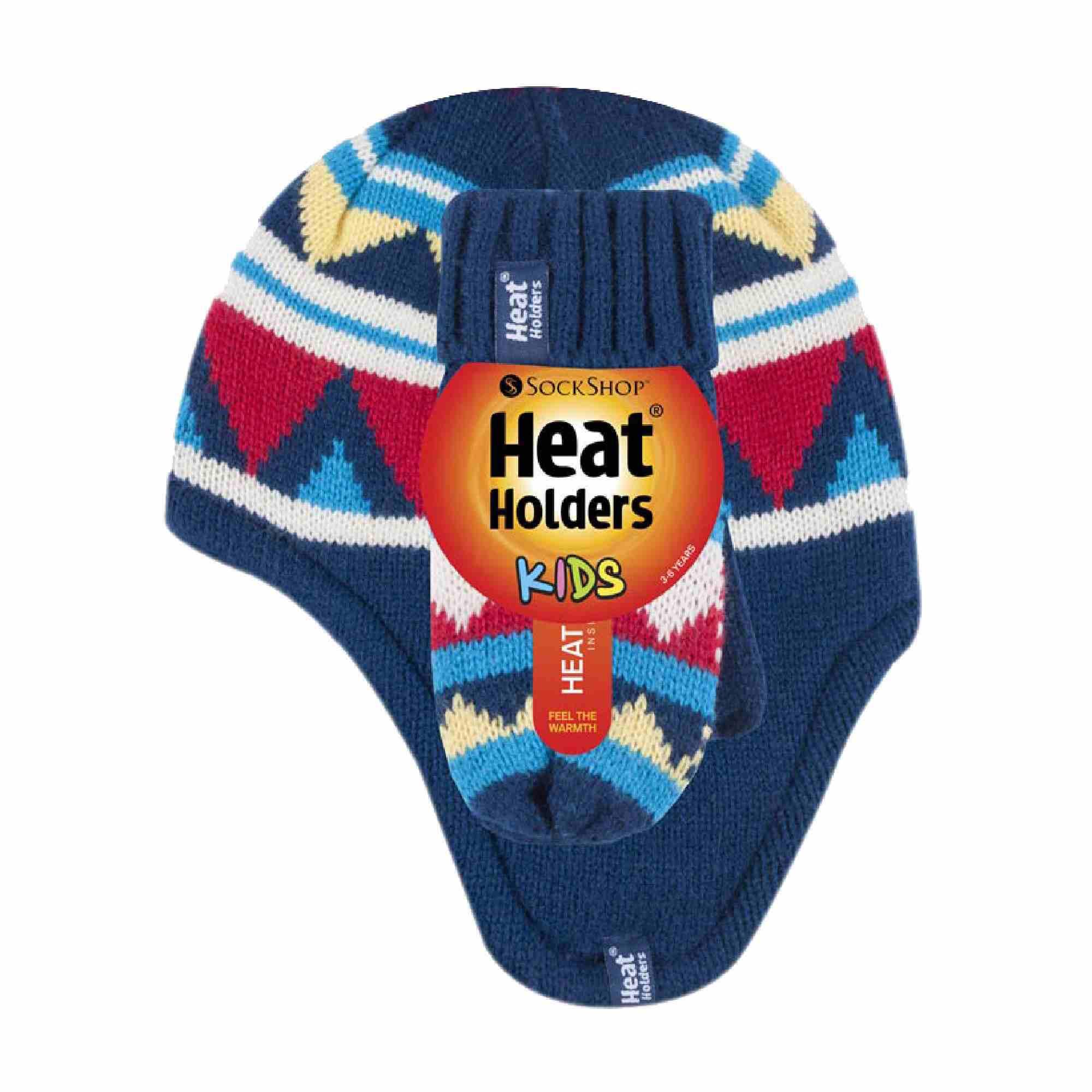 Childrens Winter Warm Fleece Lined Thermal Hat and Mittens Set with Ear