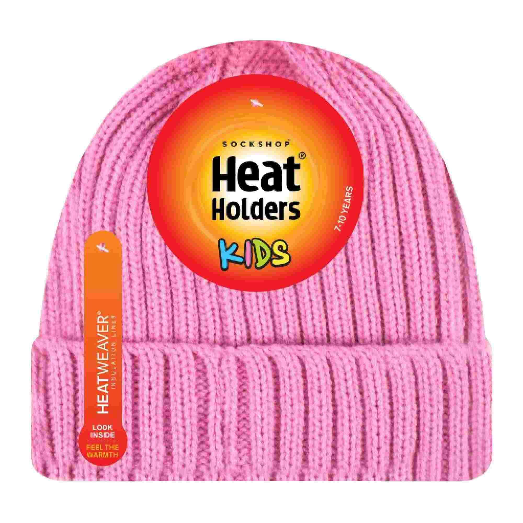 Girls Thick Chunky Ribbed Beanie Hat with Bobble for Winter 2/3