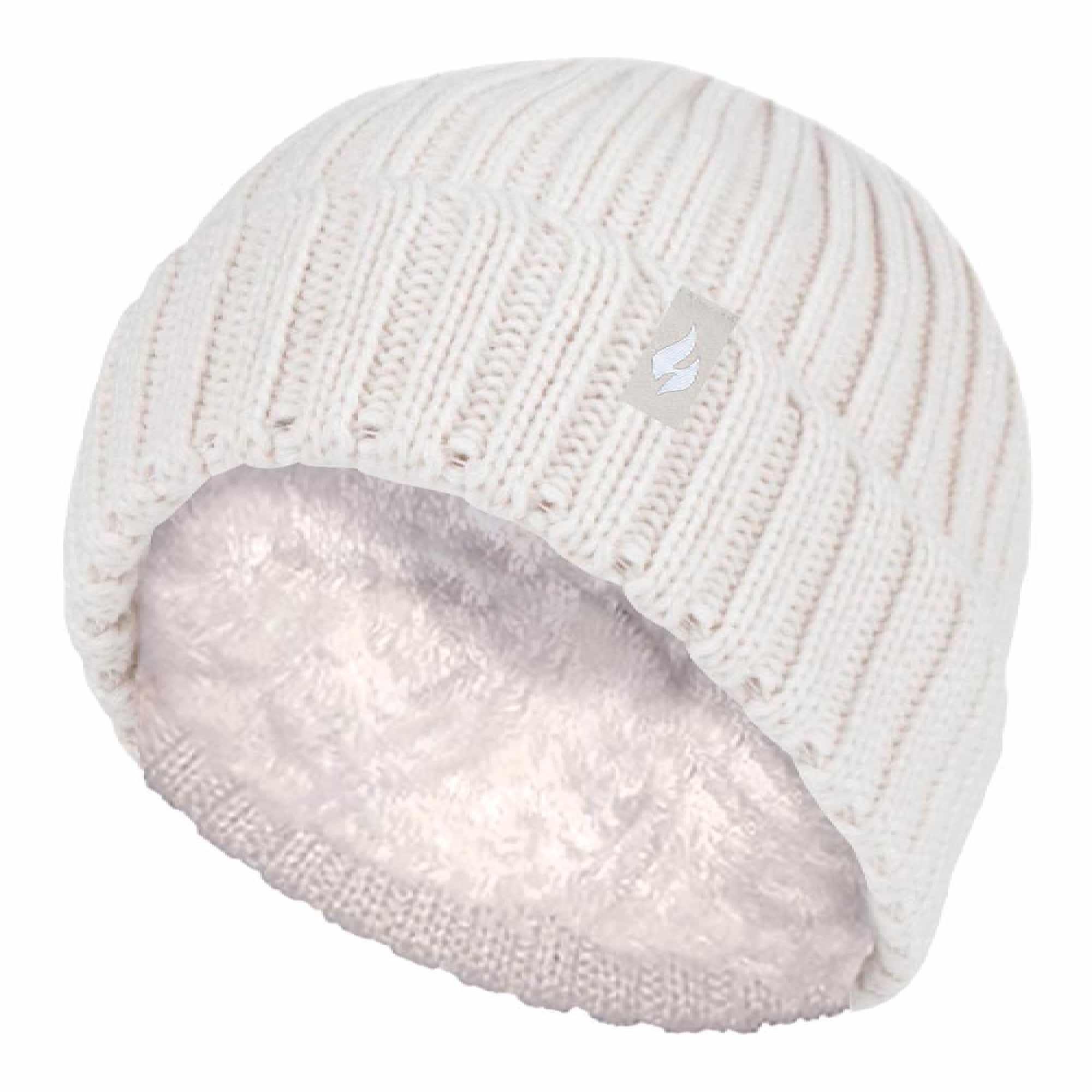 Girls Thick Chunky Ribbed Beanie Hat with Bobble for Winter 1/3