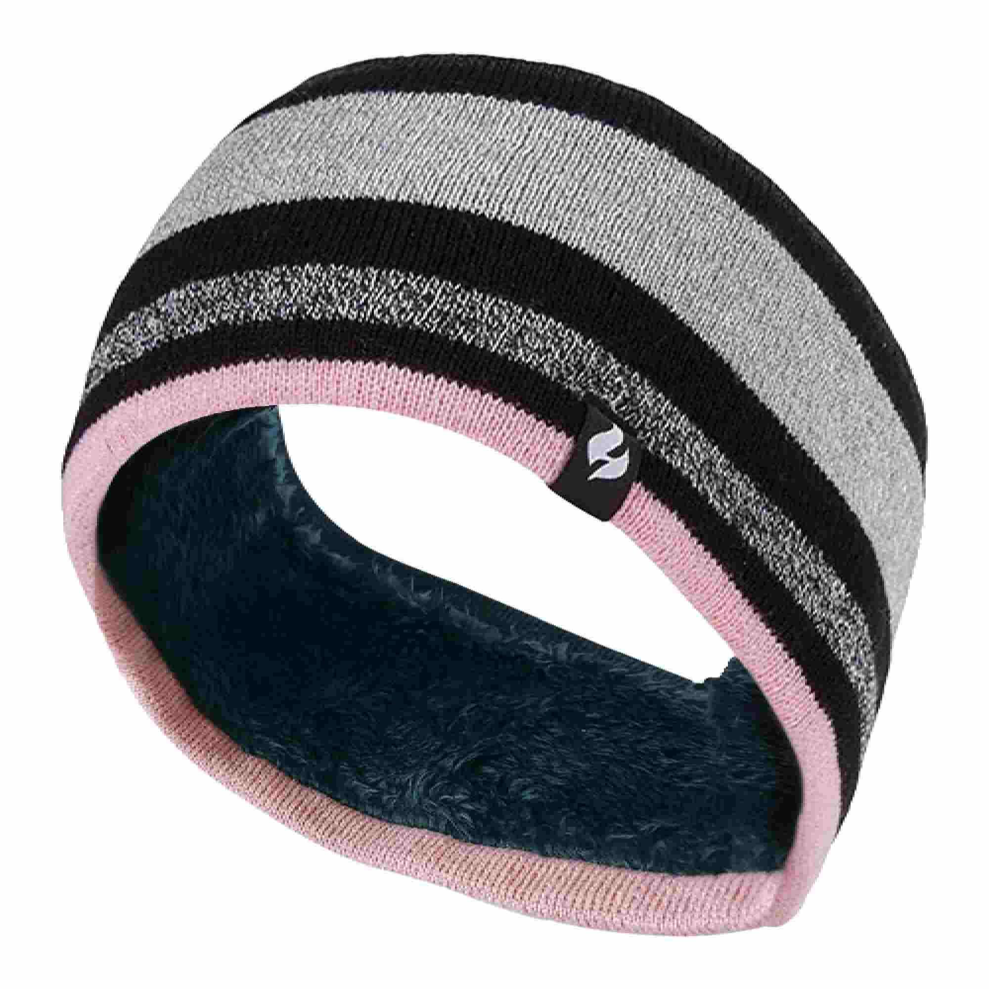 HEAT HOLDERS Ladies Cable Knitted Fleece Lined Thermal Winter Ear Warmer Headband
