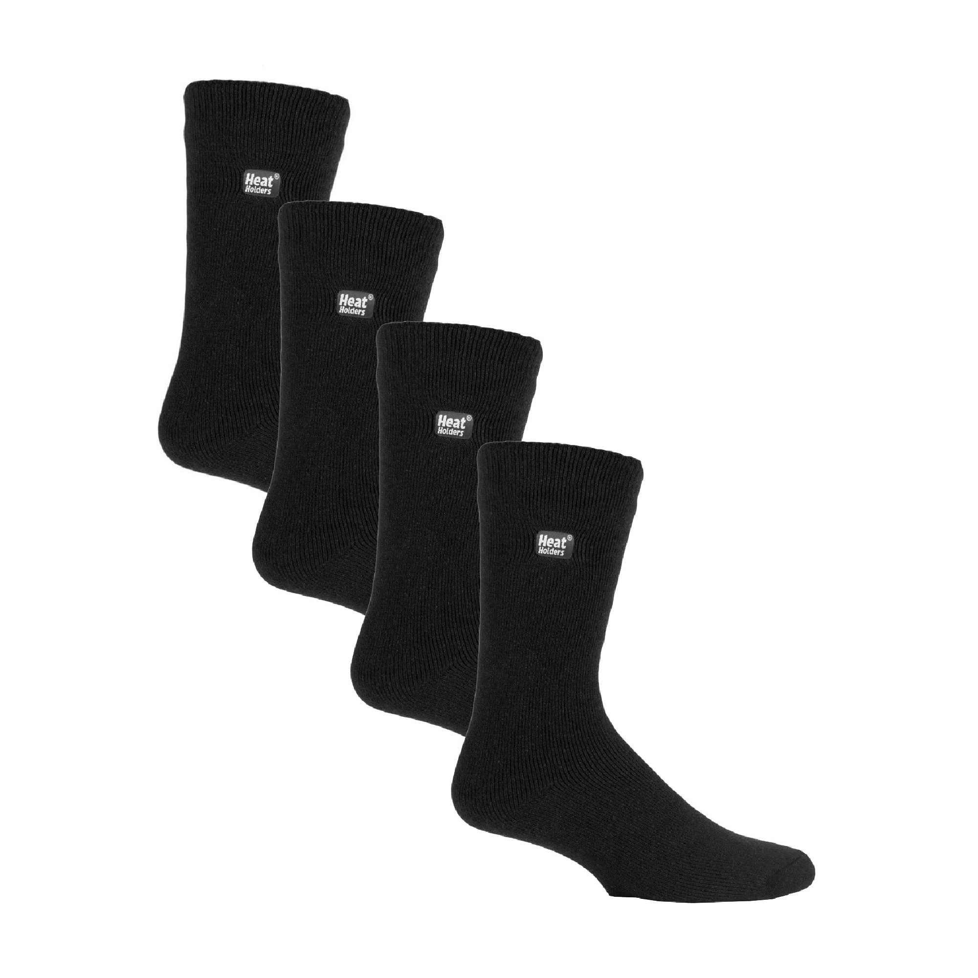 HEAT HOLDERS 4 Pairs Mens Ultra Lightweight Warm Thermal Socks for Dress Socks in Winter