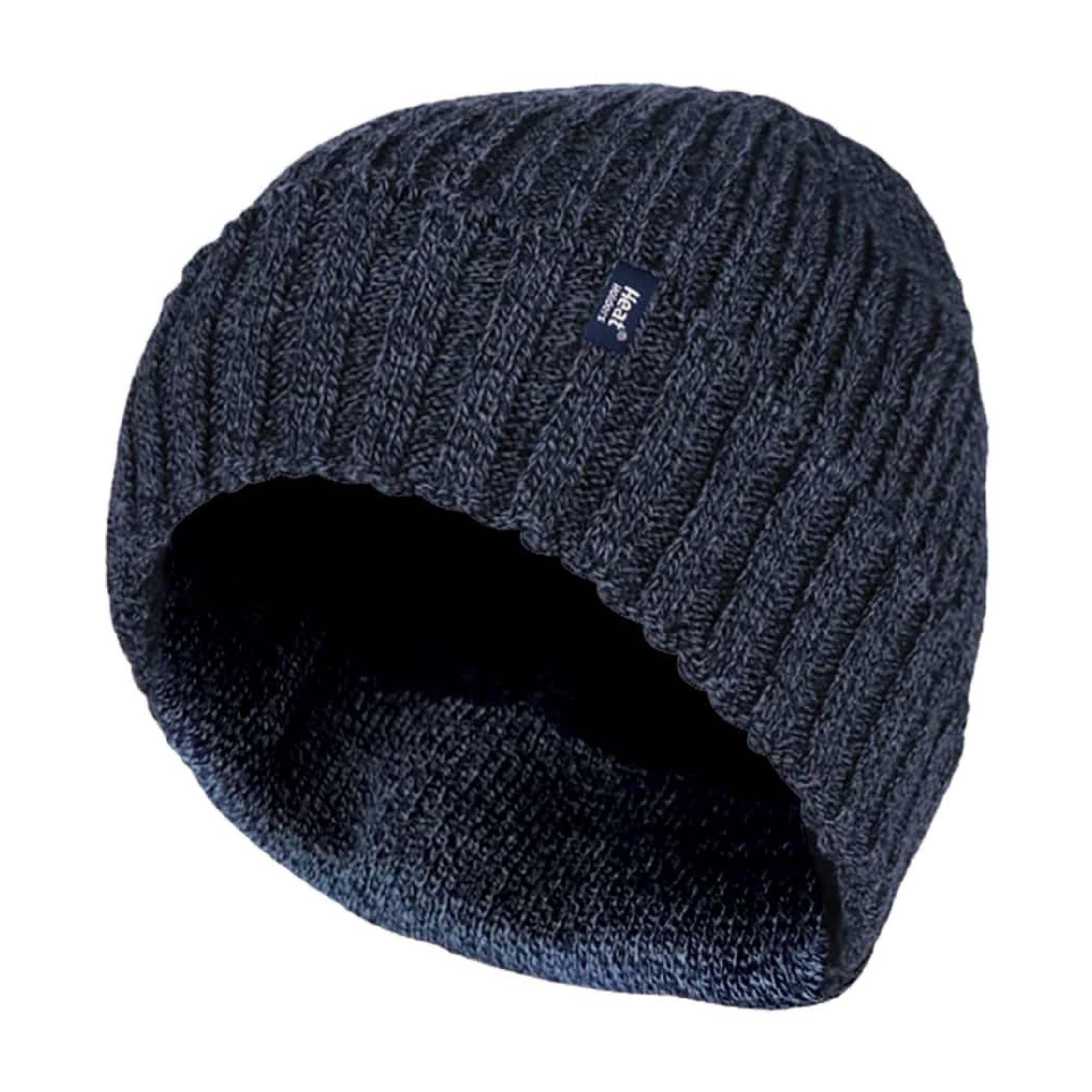 Mens 3.6 TOG Fleece Lined Thermal Turn Over Cuff Winter Beanie Hat 1/4