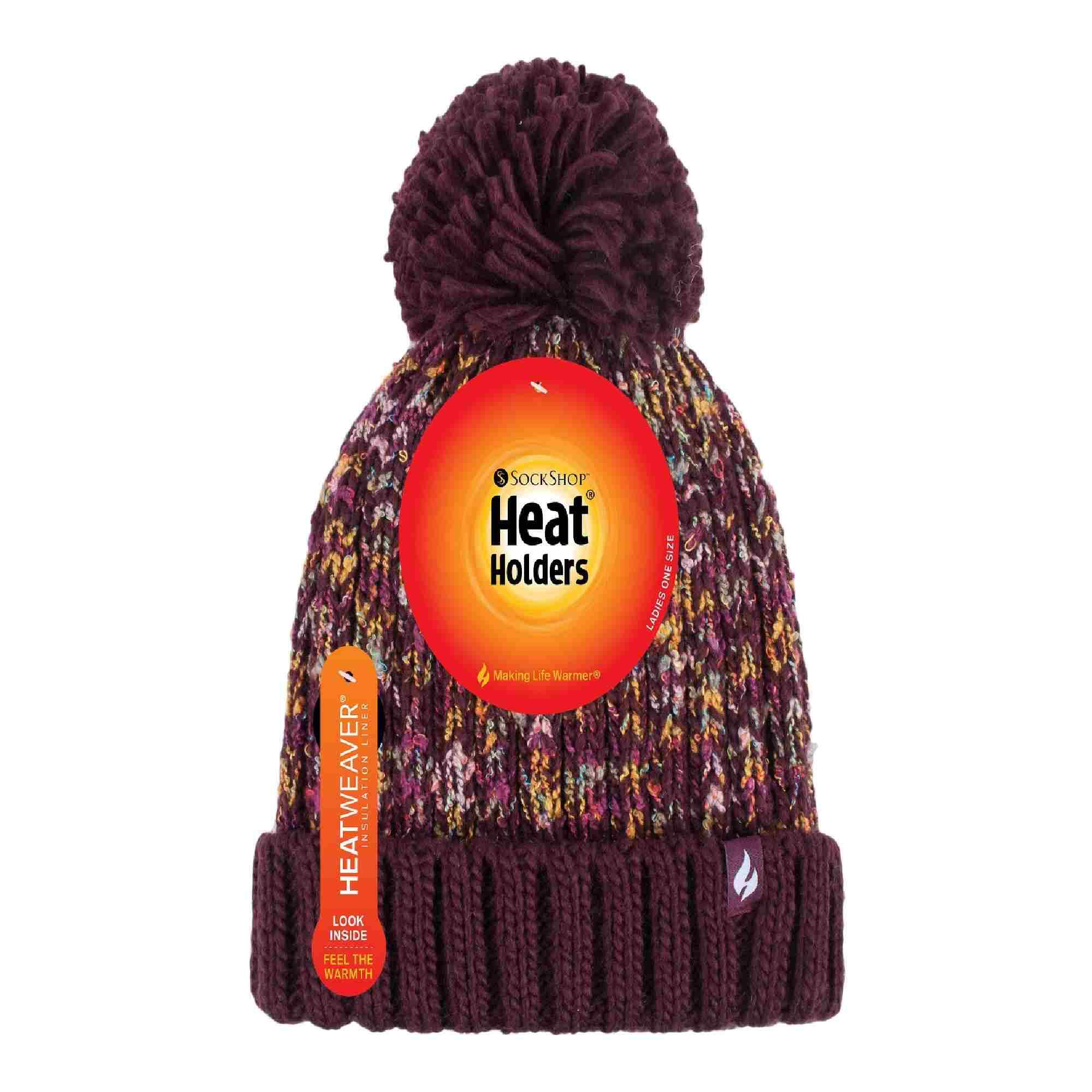 Ladies Thermal Winter Bobble Hat With Extra Large Pom Pom 2/7