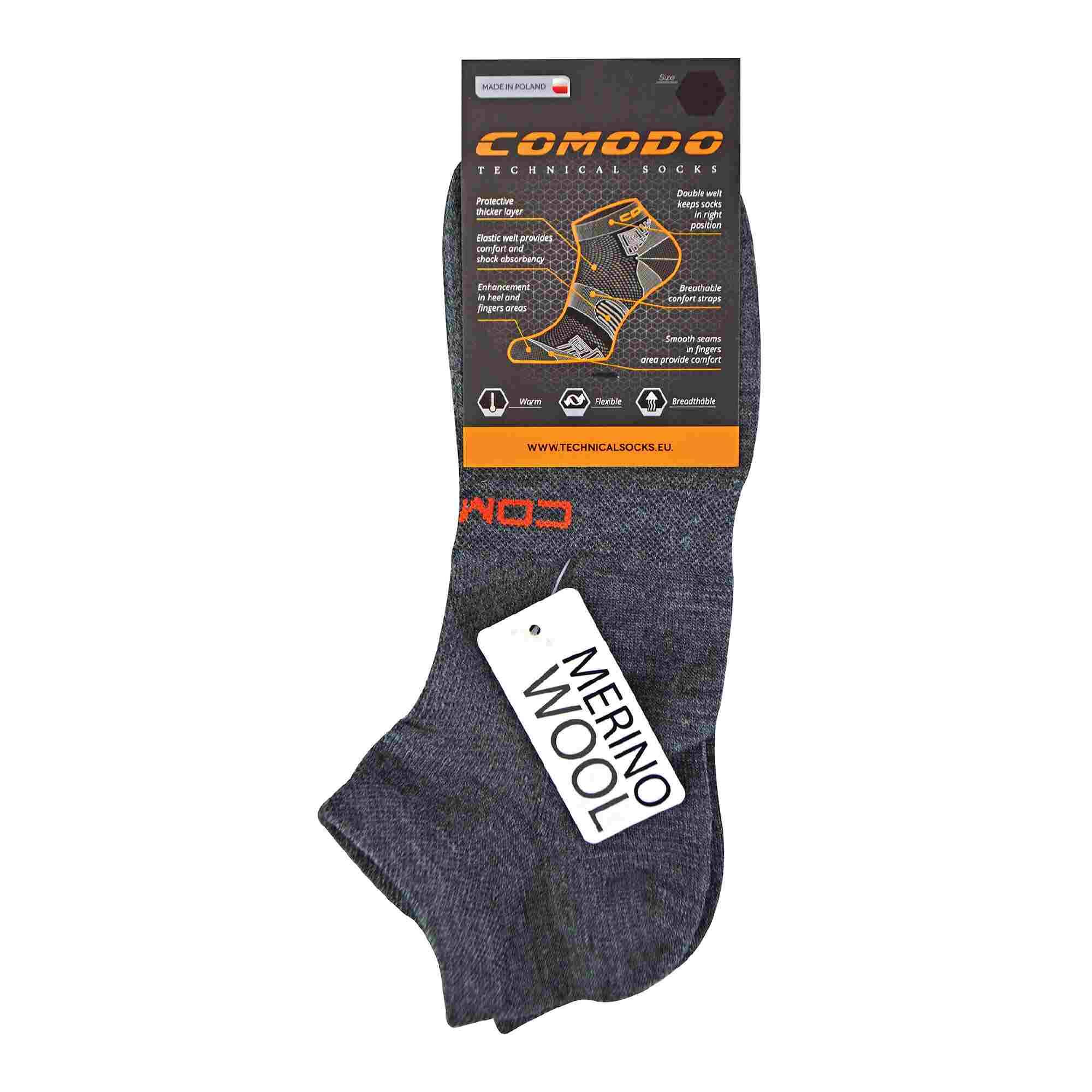 Laufsocken Merinowolle | Stiefelsocken Sportsocken Kurz für Sommer | Comodo 2/6