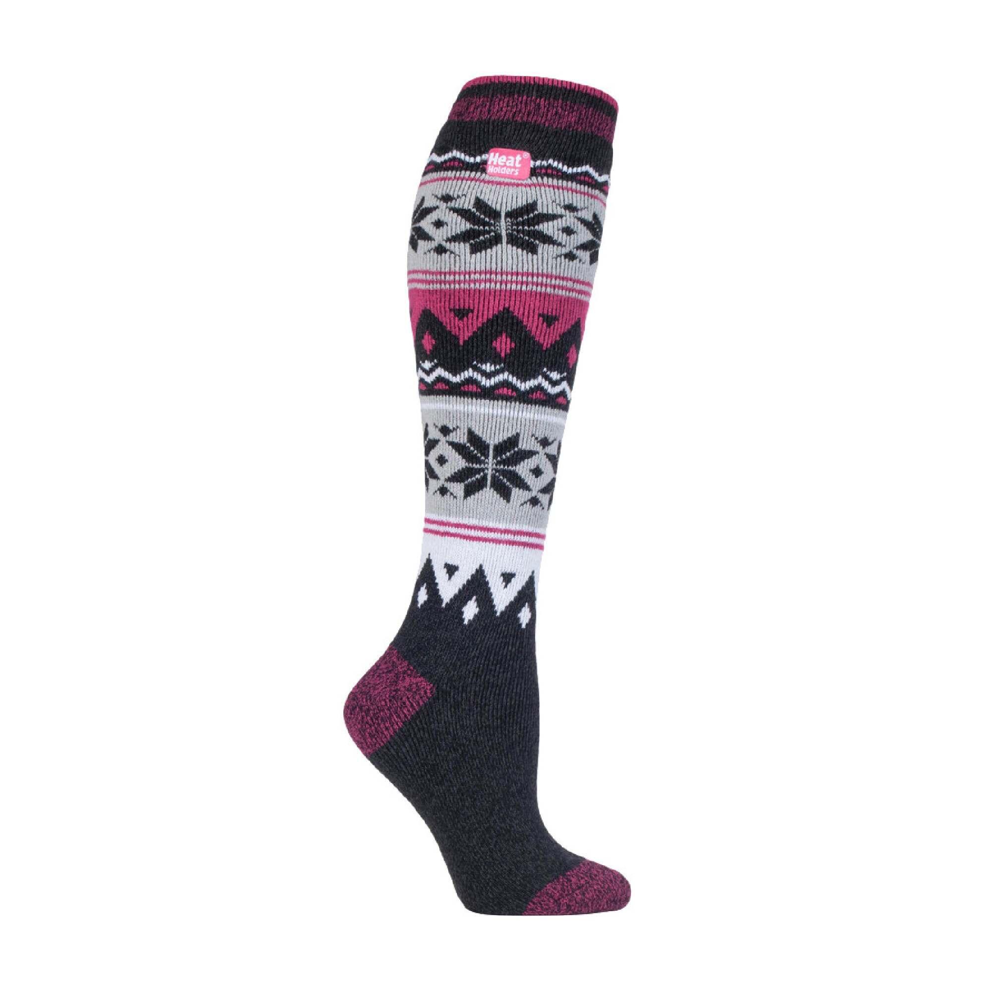 Ladies Thin Extra Long Lightweight Thermal Socks 1/7