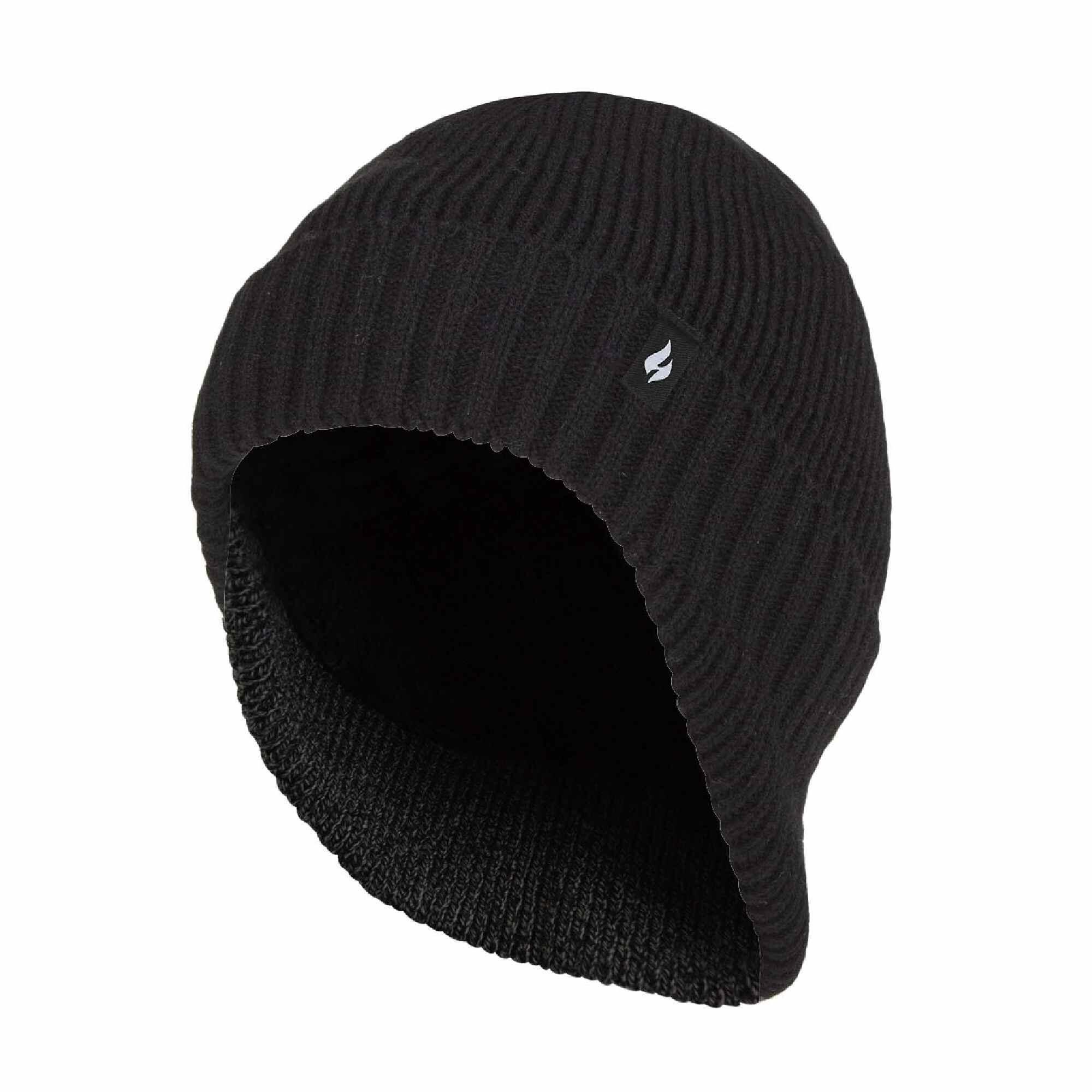 HEAT HOLDERS Mens Knitted Thermal Winter Warm Expedition Hat with Drop Neck
