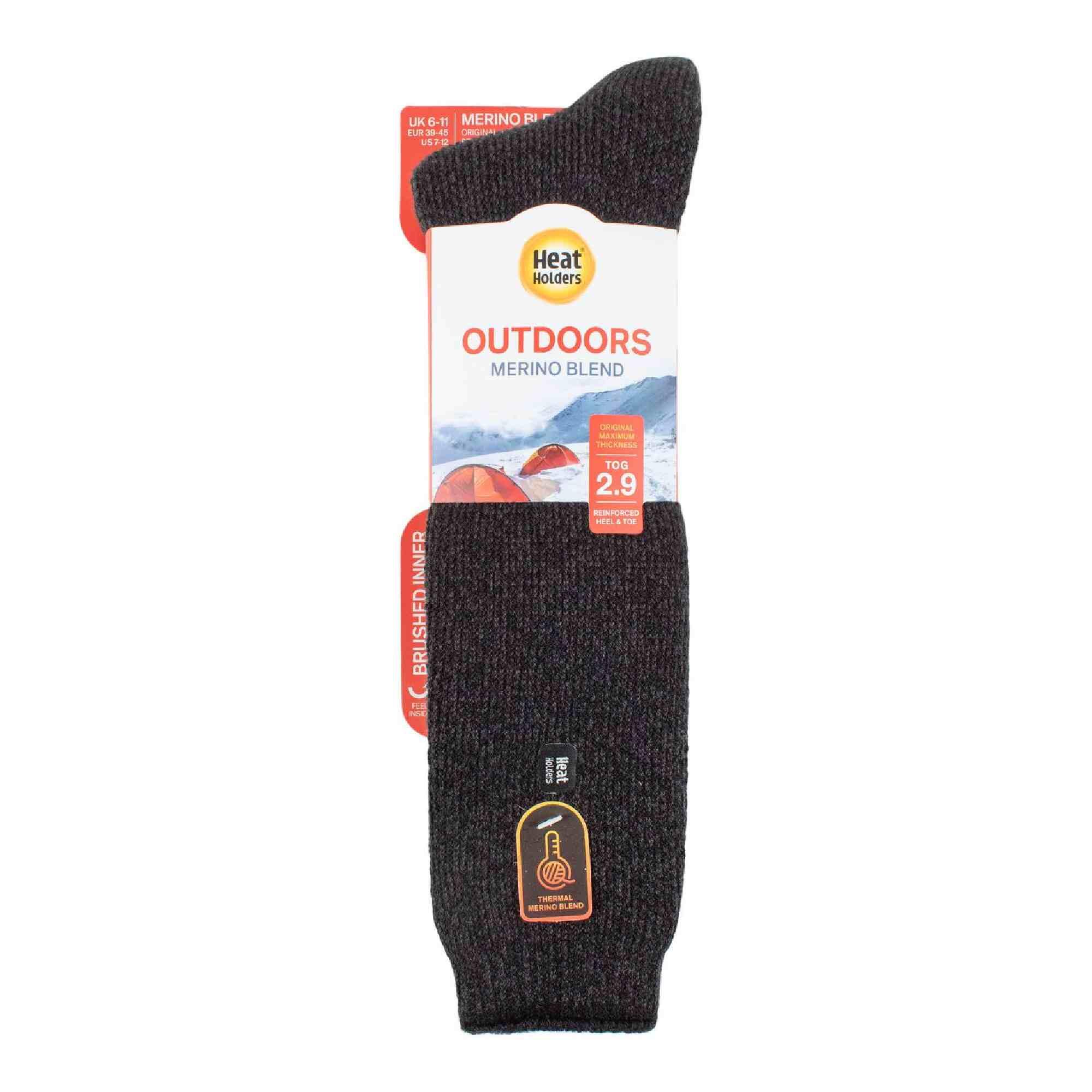 Mens Outdoor Merino Wool Knee High Long Thermal Socks for Winter 2/7