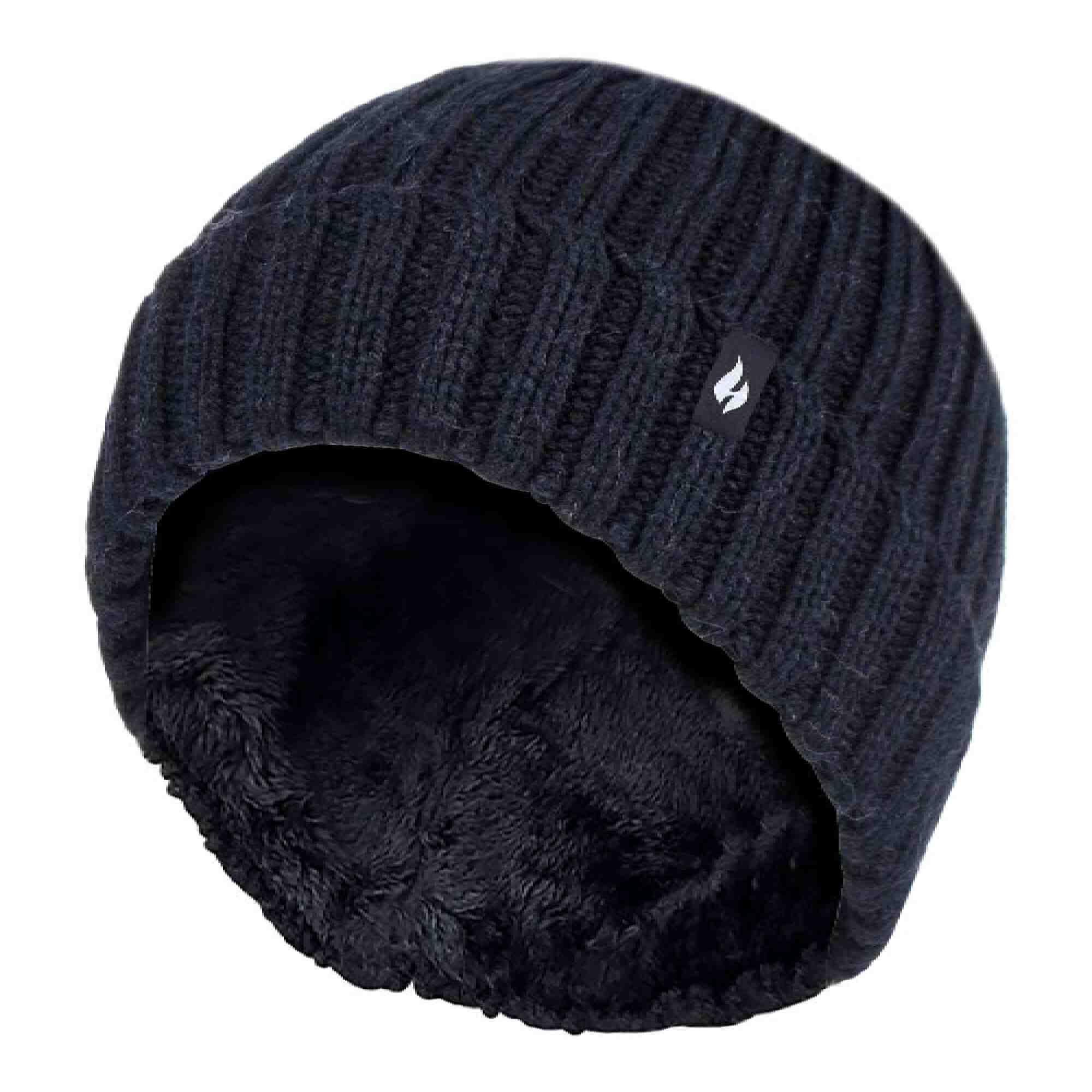 HEAT HOLDERS Girls Thick Chunky Ribbed Beanie Hat with Bobble for Winter