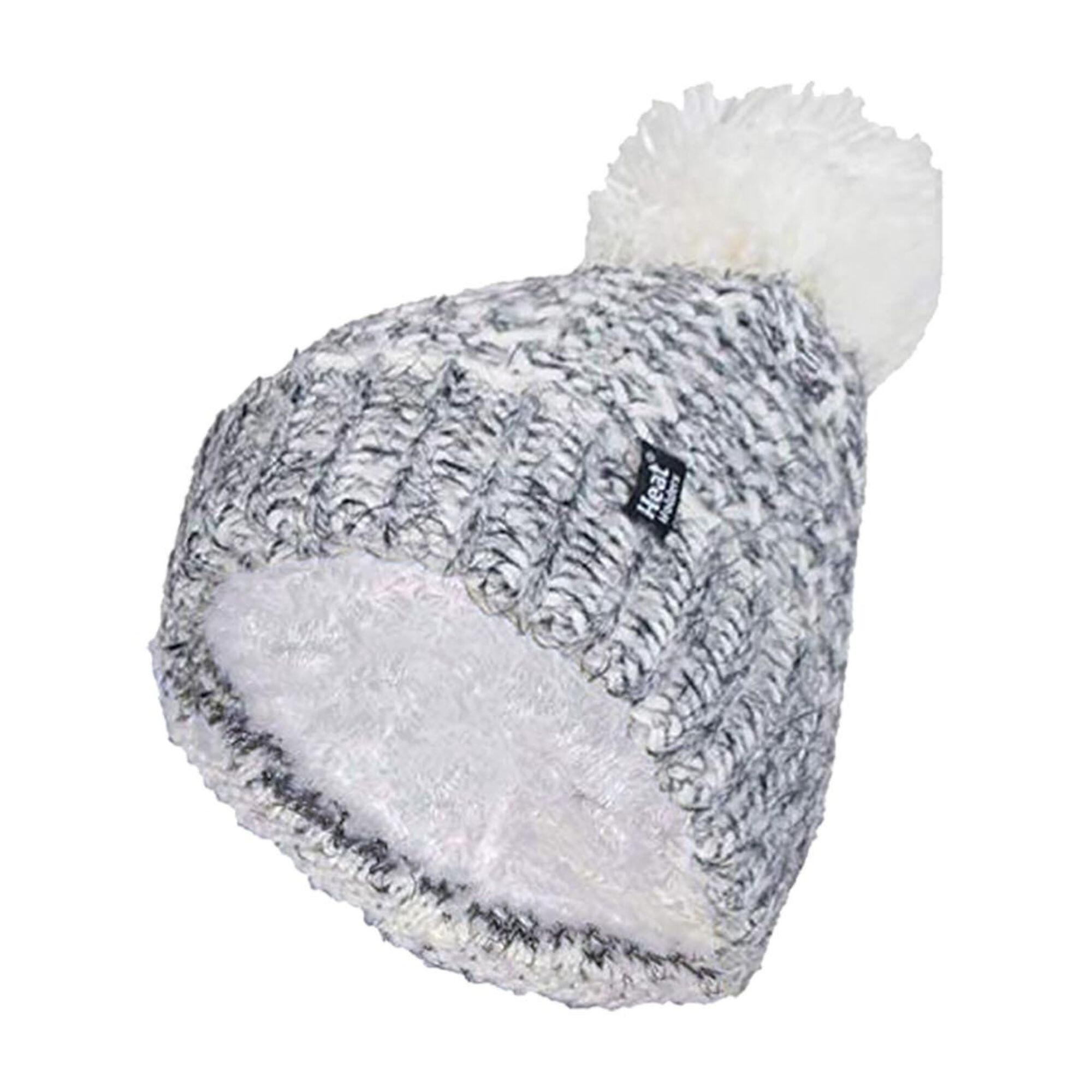 Ladies Fleece Lined Cuffed Thermal Winter Bobble Hat with Pom Pom 1/4