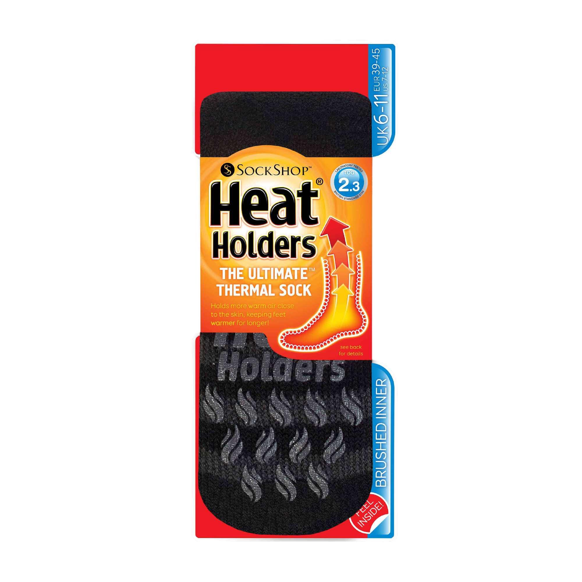 Mens Winter Non Slip Warm Thermal Slipper Socks with Grips HEAT HOLDERS