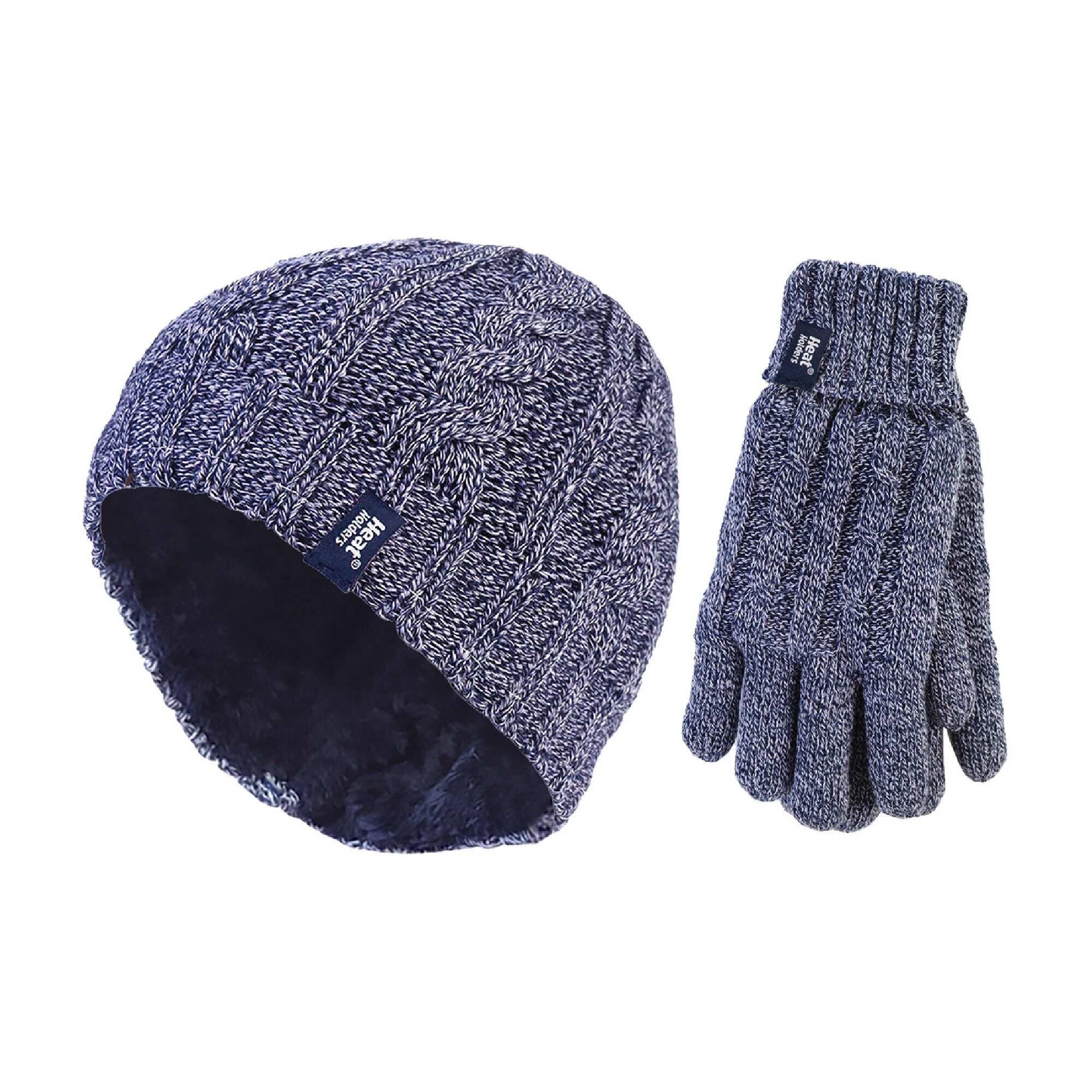 HEAT HOLDERS Ladies Fleece Lined Thermal Hat & Gloves Set for Winter