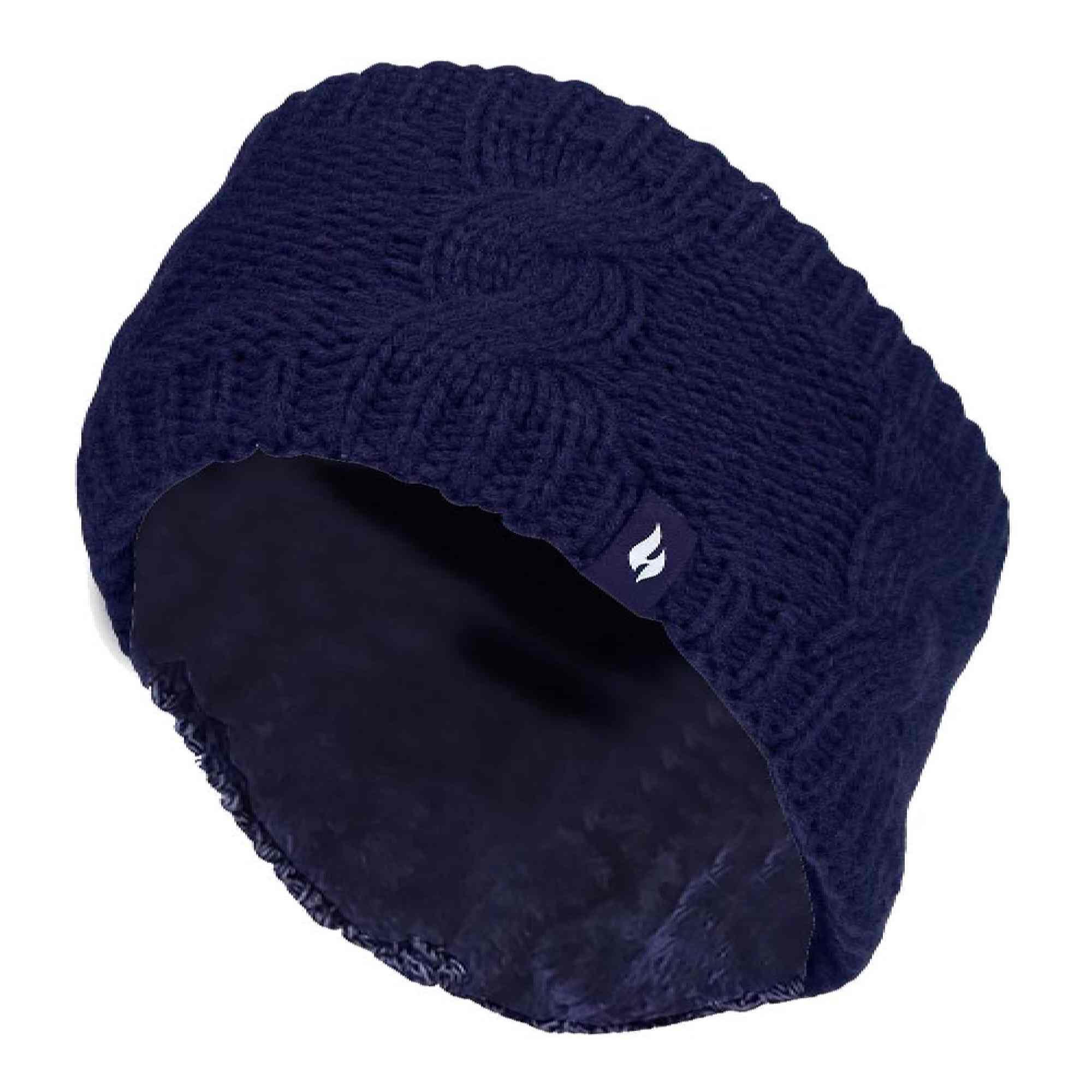 Ladies Cable Knitted Fleece Lined Thermal Winter Ear Warmer Headband 1/4